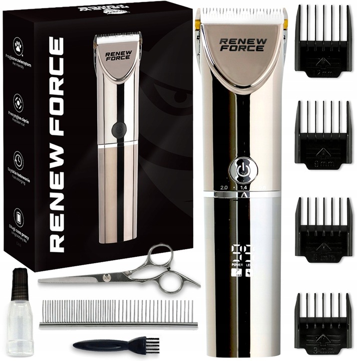 Silný stroj na stříhání psů a zvířat, profesionální, ocelový