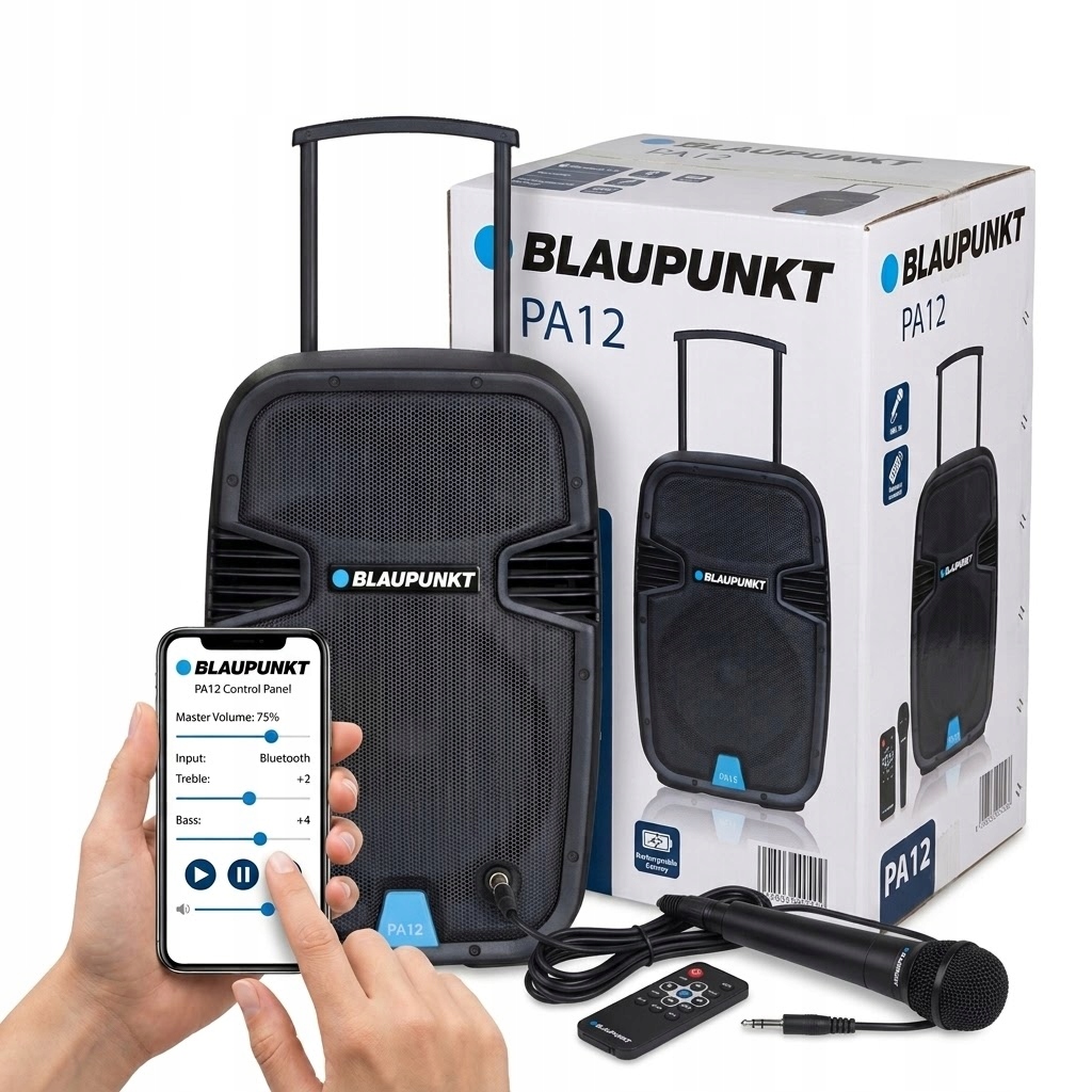 Kolumna Aktywna Blaupunkt PA12 Bluetooth Karaoke Pilot Mikrofon