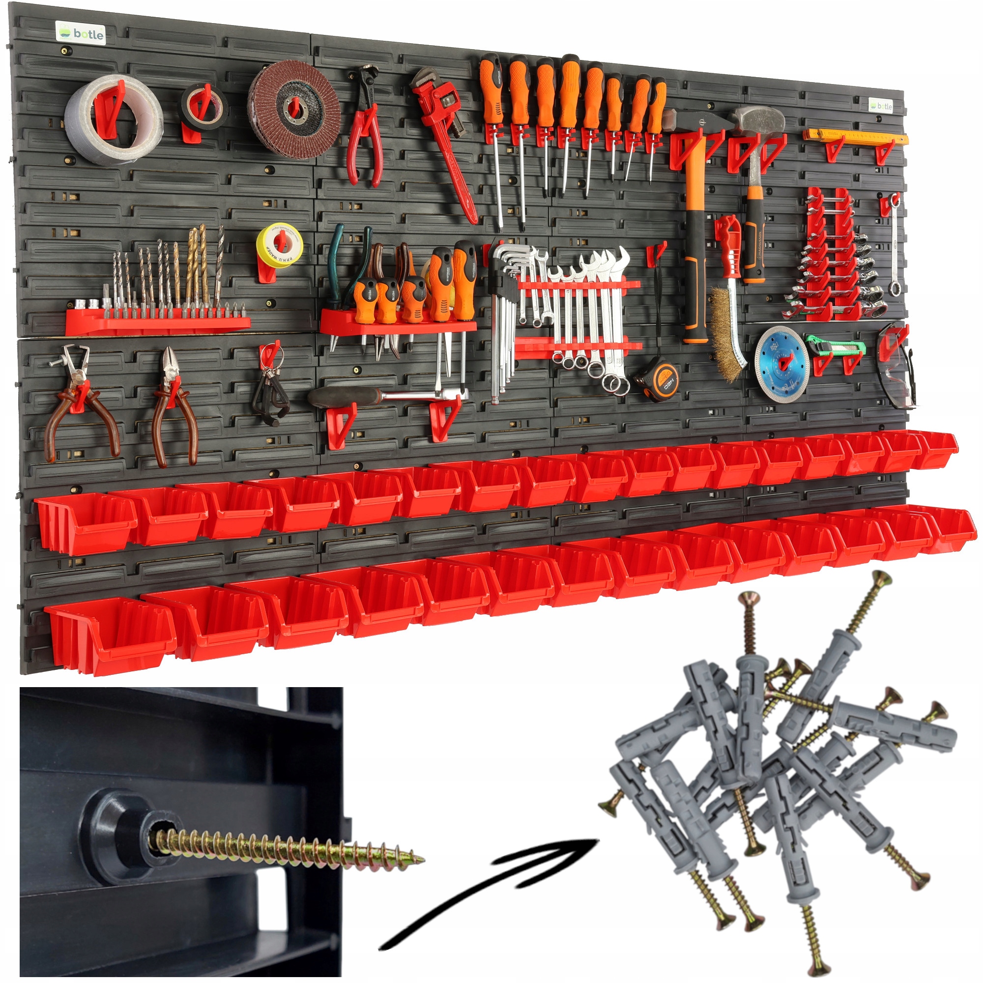 TABLICA WARSZTATOWA ŚCIANKA NARZĘDZIOWA DUŻA KOŁKI