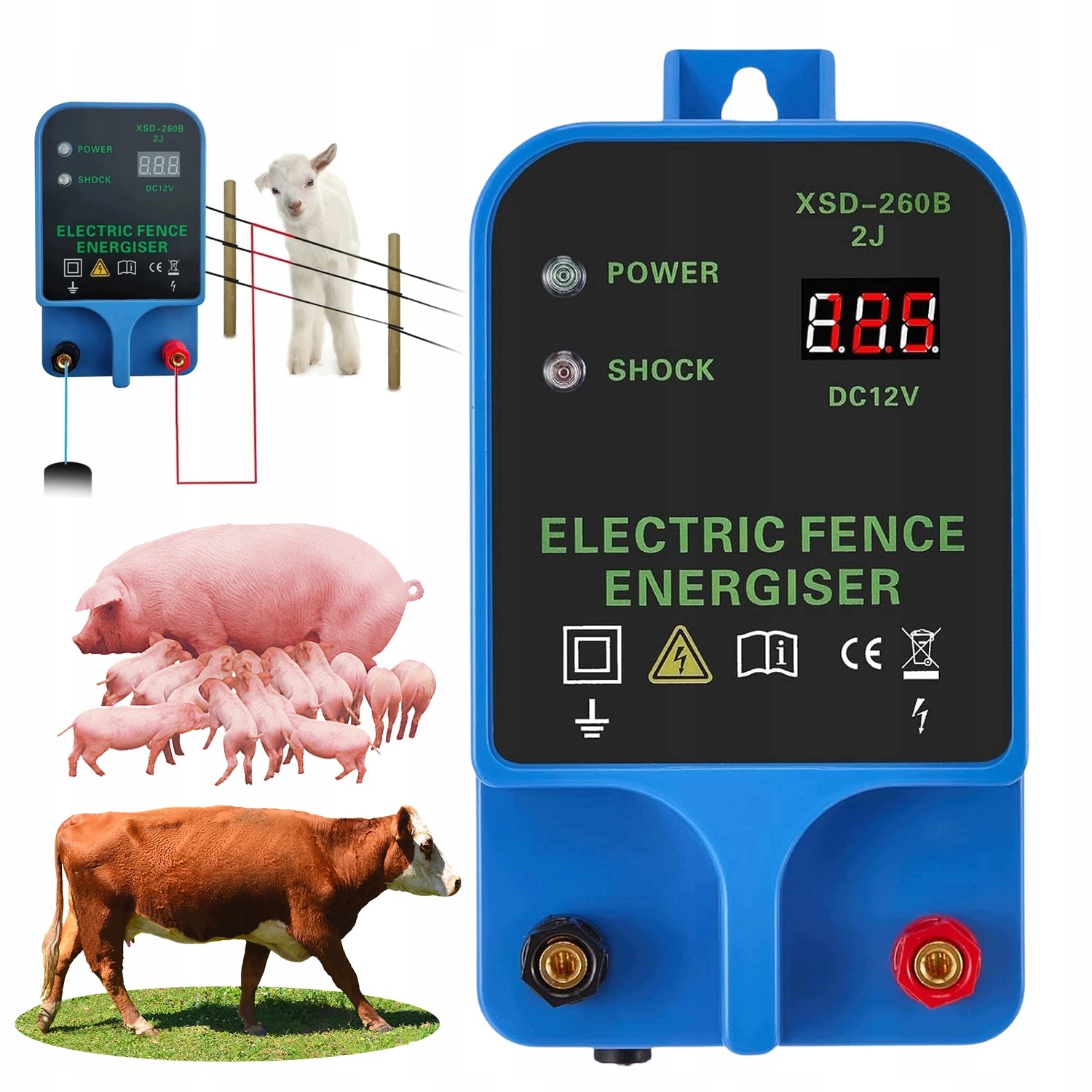 Plotový Elektrizátor 1.5-3J S Led Displejem Pro Drůbežárny