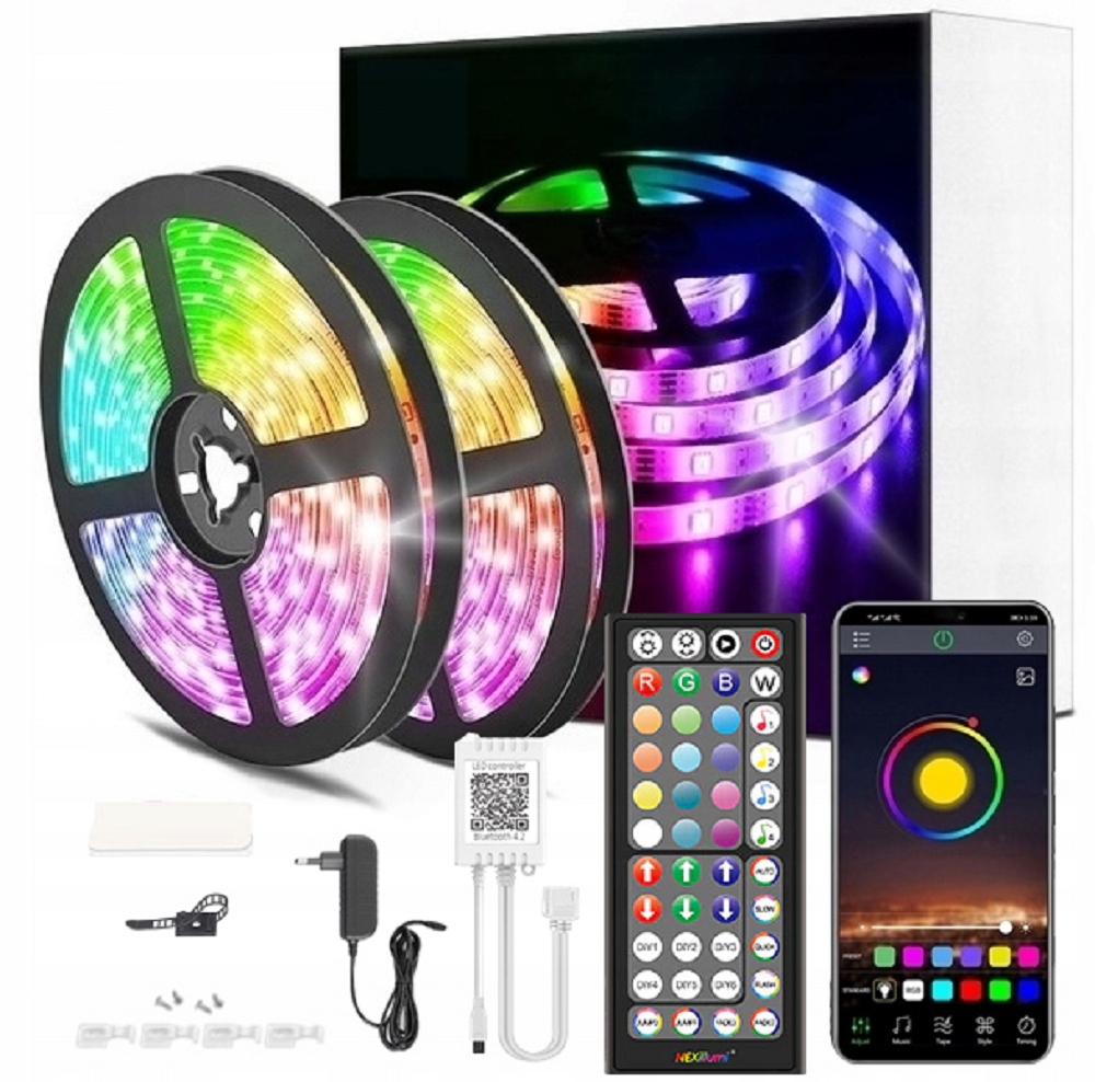 

Zestaw Led 20M RGB5050 Bluetooth Kontroler Muzyka