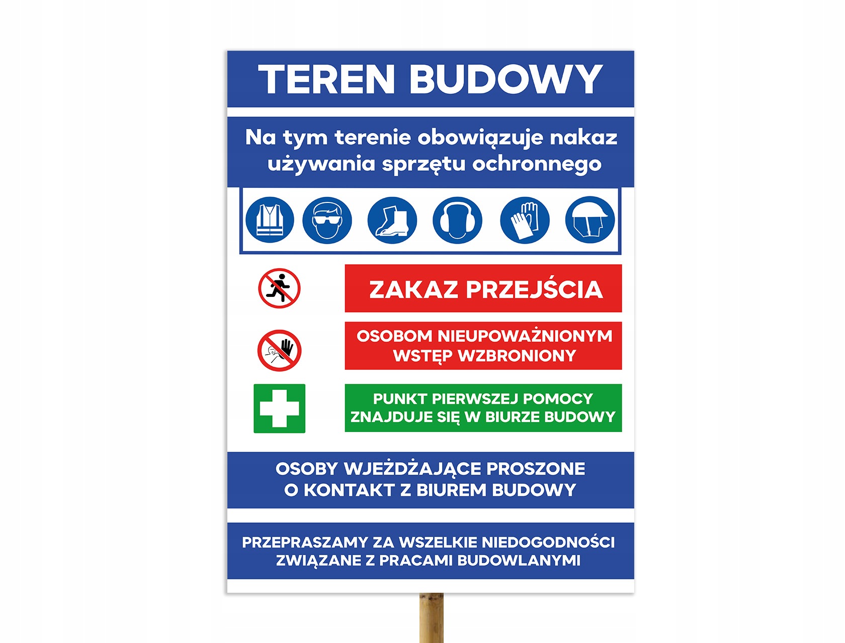 Tabule Velká Pvc Stavební Plocha 50x70 cm Výstražná Bozp Povinnosti Příkazy