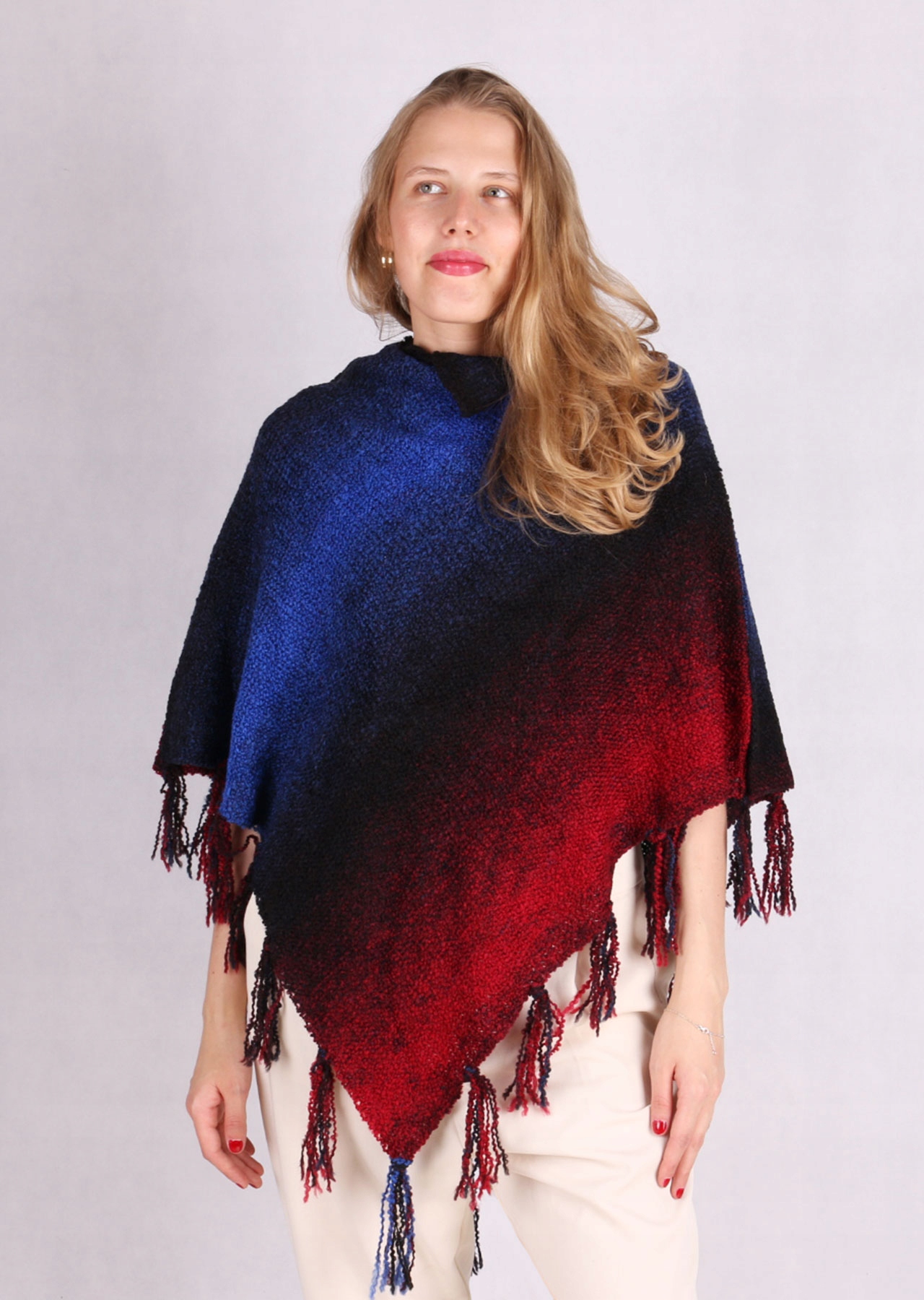 PONCZO ELEGANCKIE DAMSKIE PREMIUM HAND MADE EXTRA