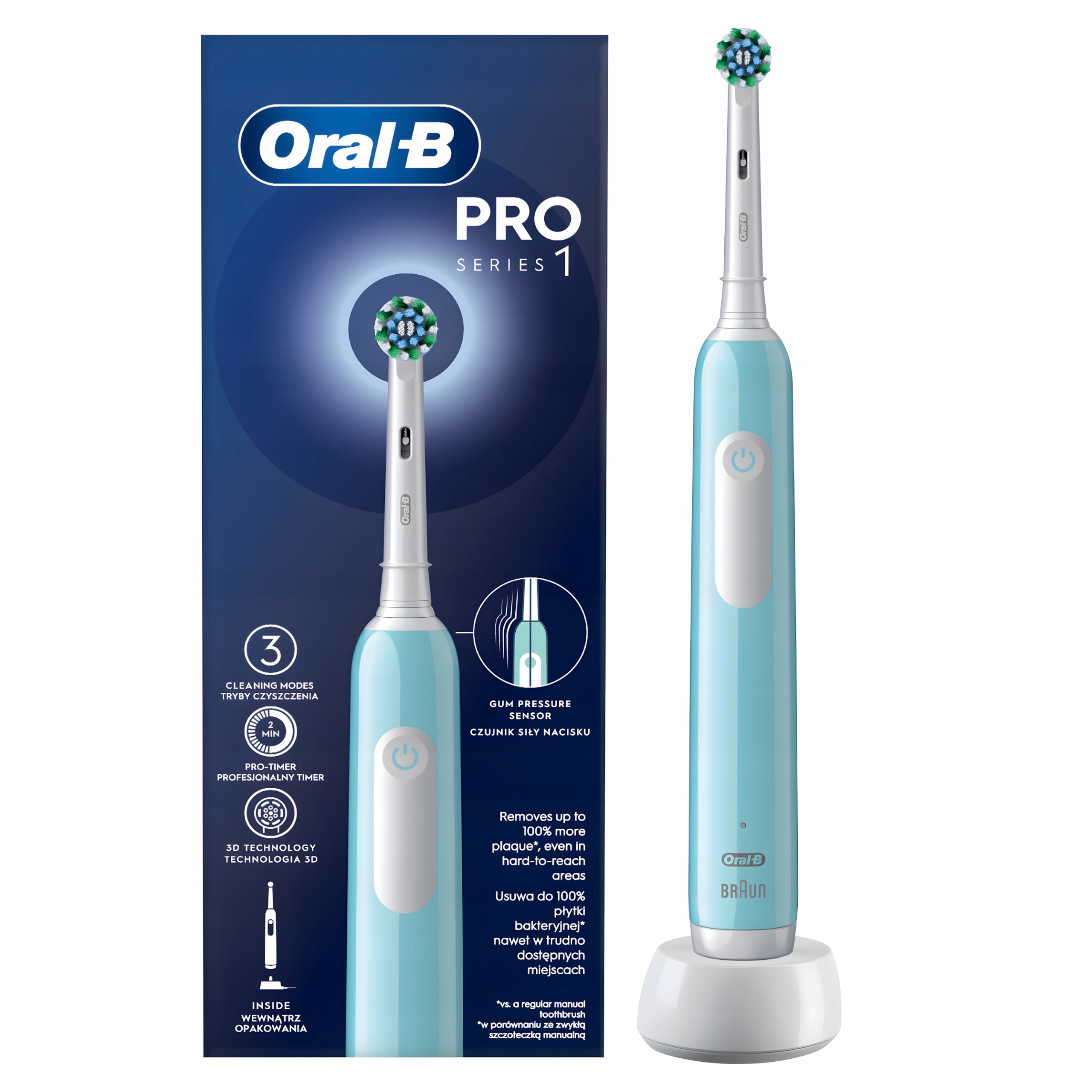 Obrotowa Szczoteczka Elektryczna do Zębów Oral-B Pro Series 1 Niebieska