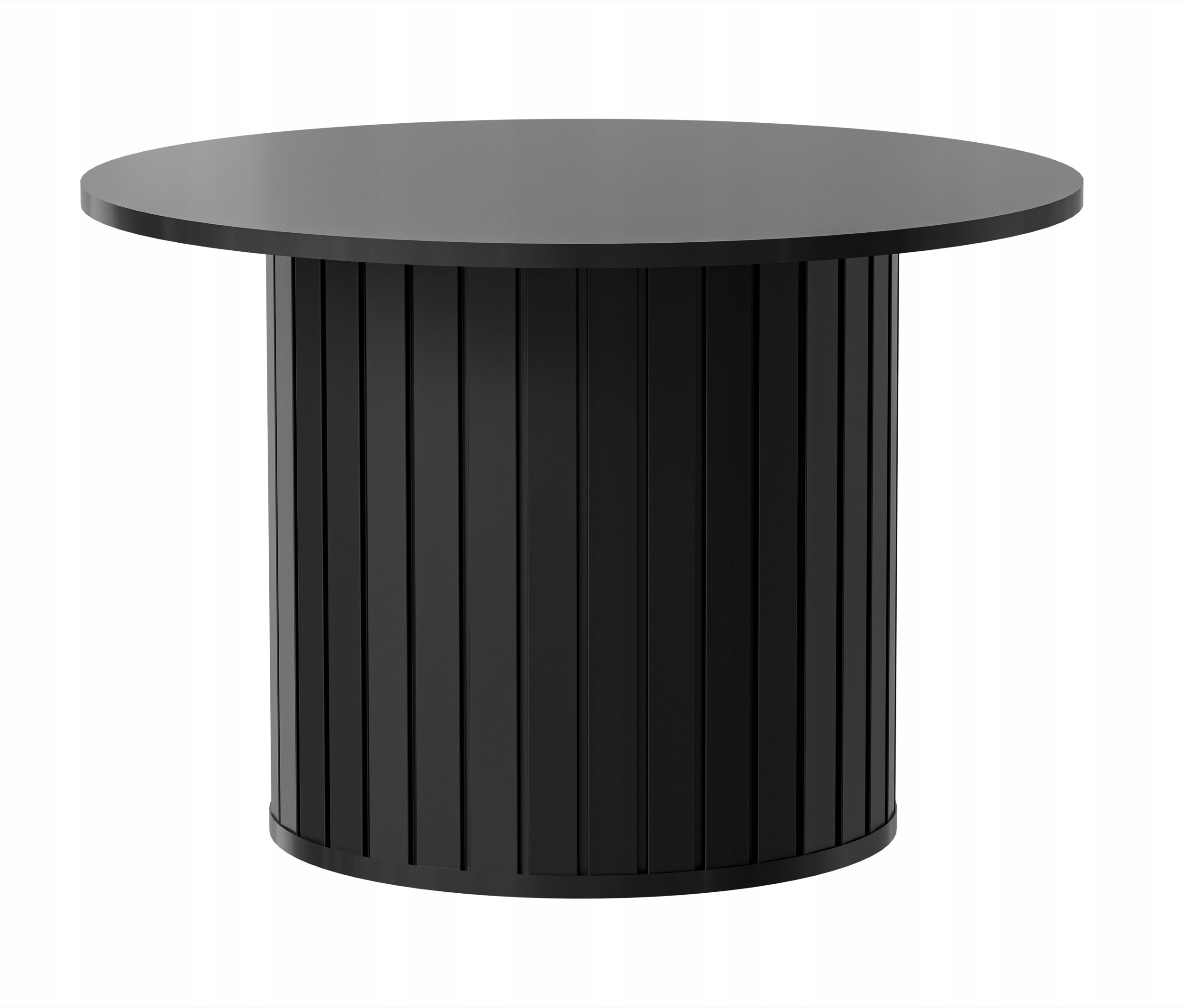 Kávový stolek Zante s rýhami kulatý 70 cm černý
