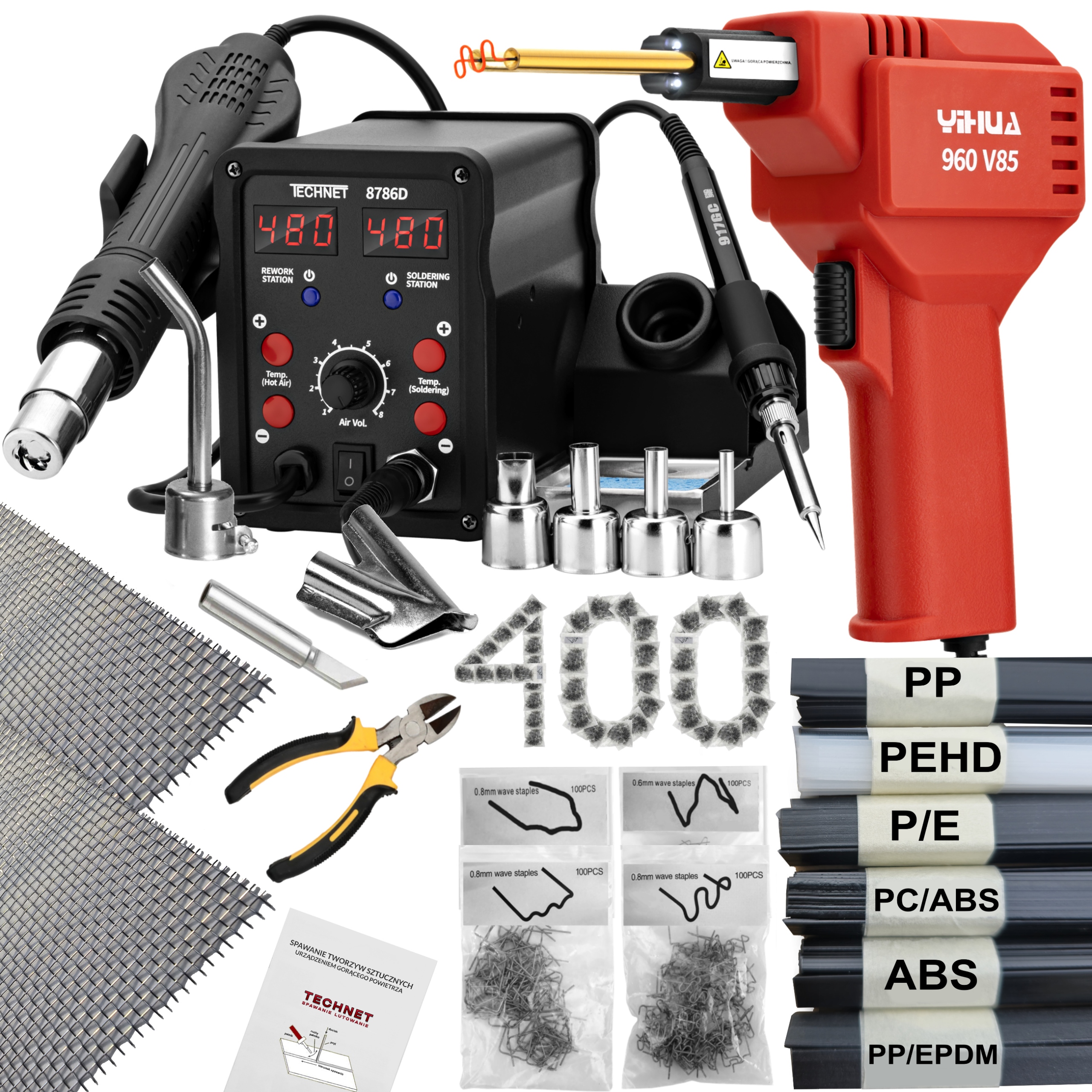 SPAWARKA do PLASTIKU ZGRZEWARKA do PLASTIKU LUTOWNICA ZSZYWKI PLASTIK 8786D