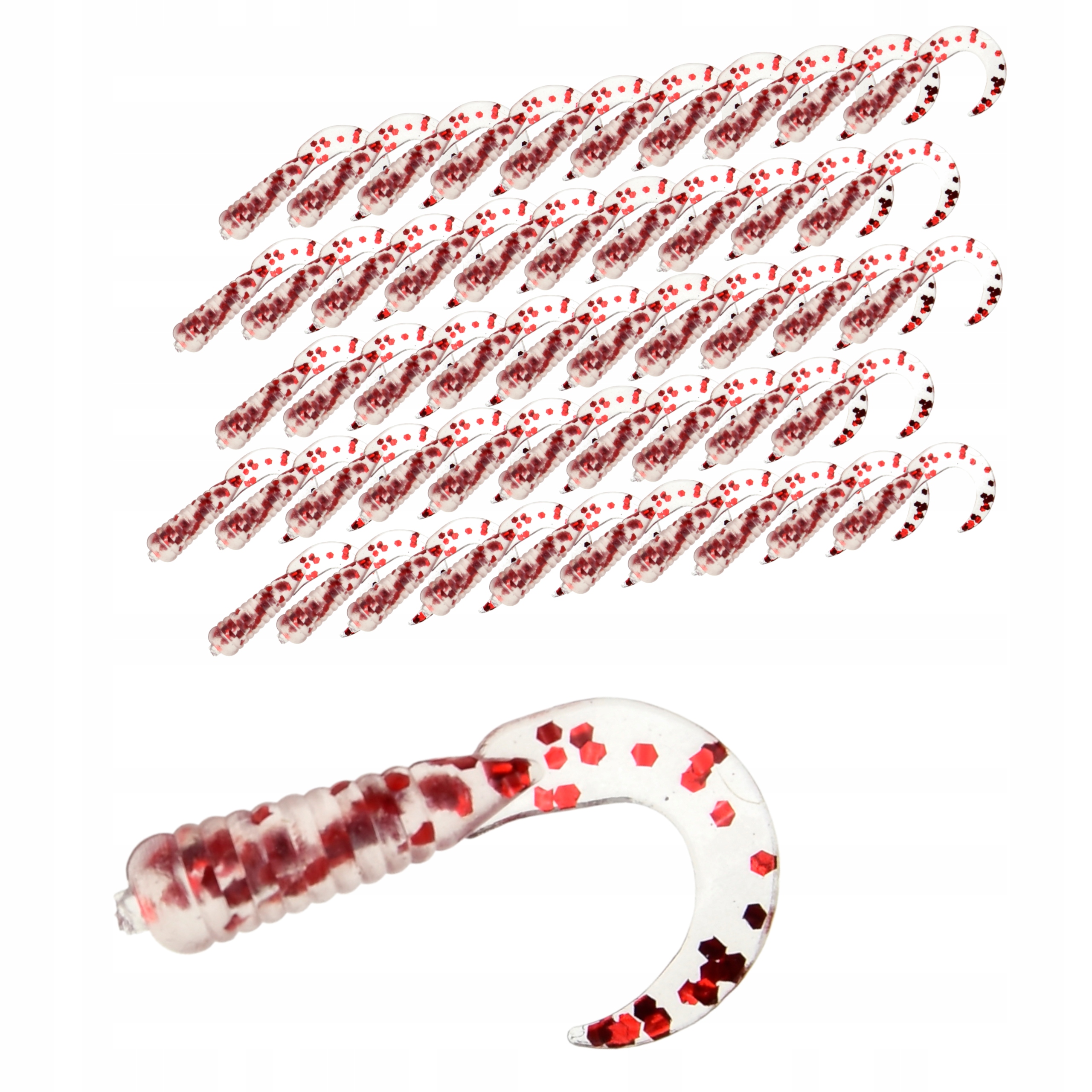 

Zestaw 50 sztuk Guma Twister 3cm na okonia pstrąga
