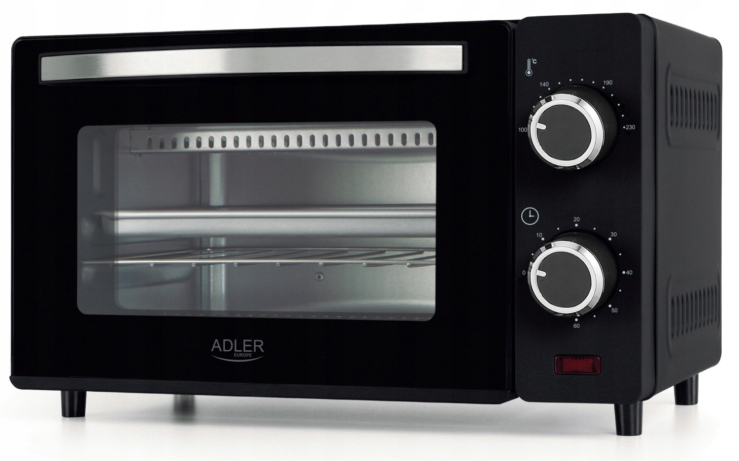 Mini piekarnik Adler Ad 6032 9 l czarny poręczny 650W