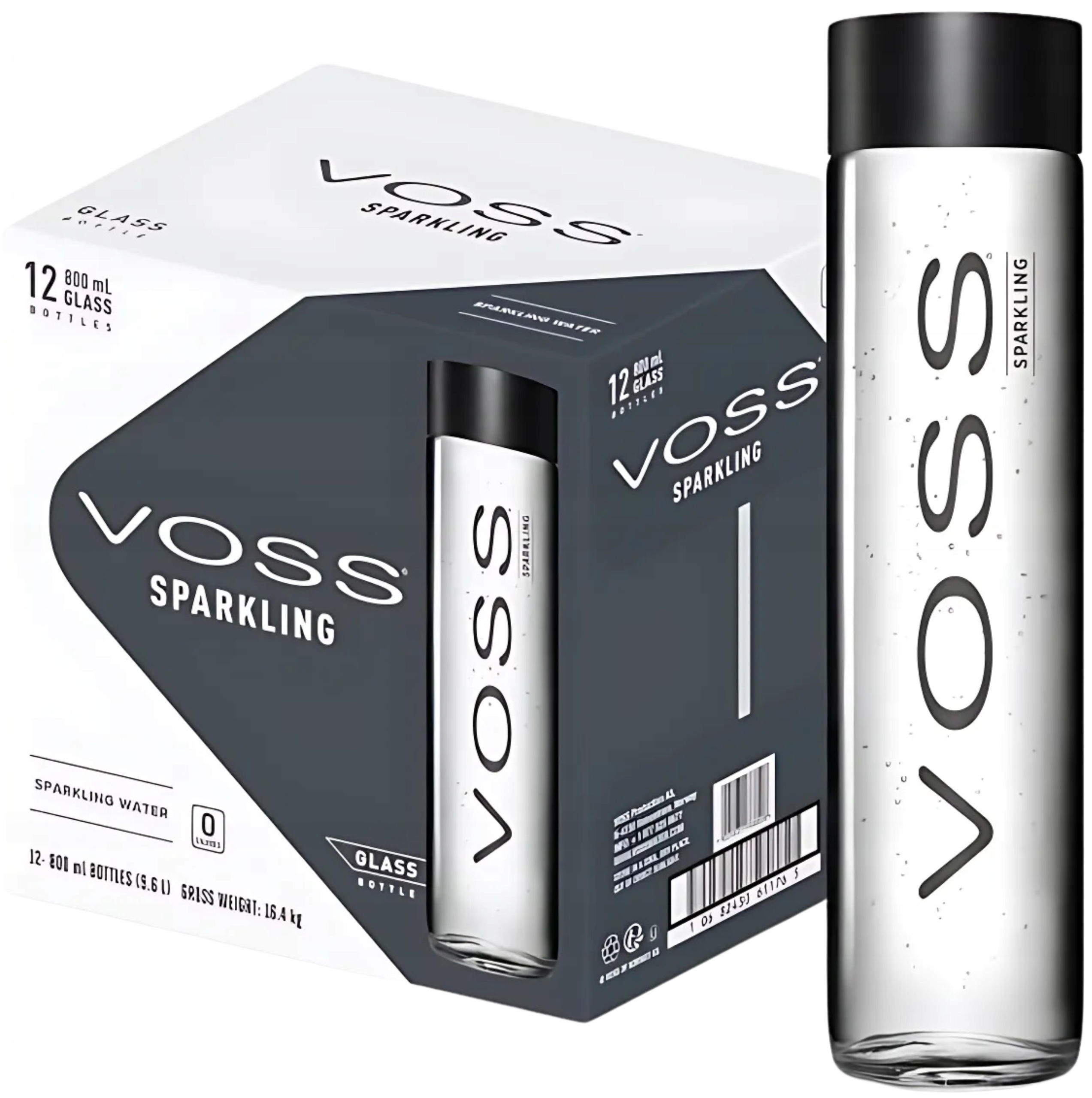 Levně Voss Pramenitá voda perlivá sklo 12×800ml