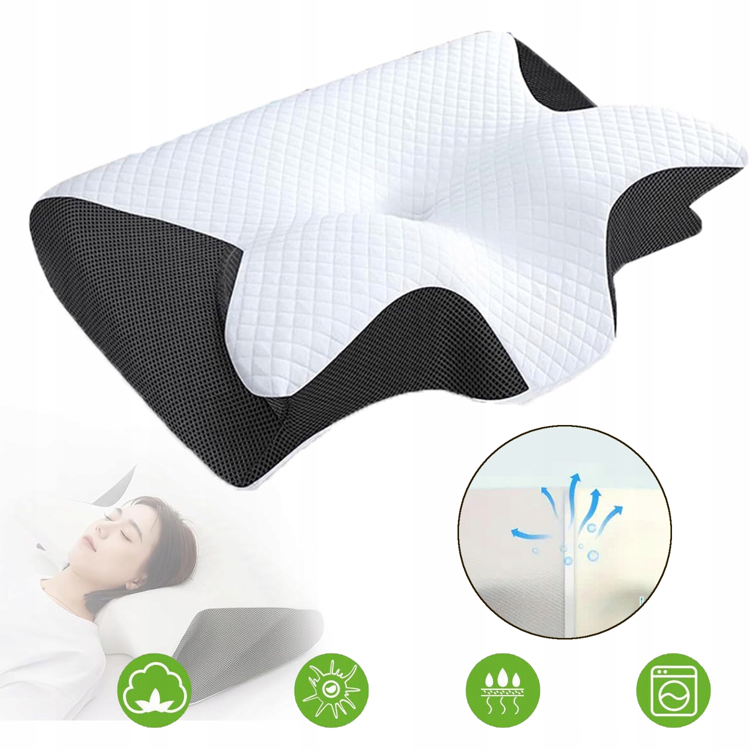 Ortopedyczna Poduszka Pod Kark 3D, Poduszka Podpierająca Kark do Spania