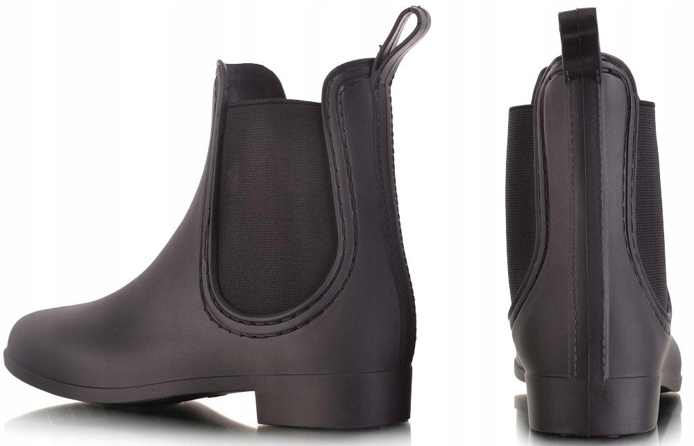 KLASYCZNE KRÓTKIE DAMSKIE KALOSZE NA GUMIE MATOWE Rozmiar 41