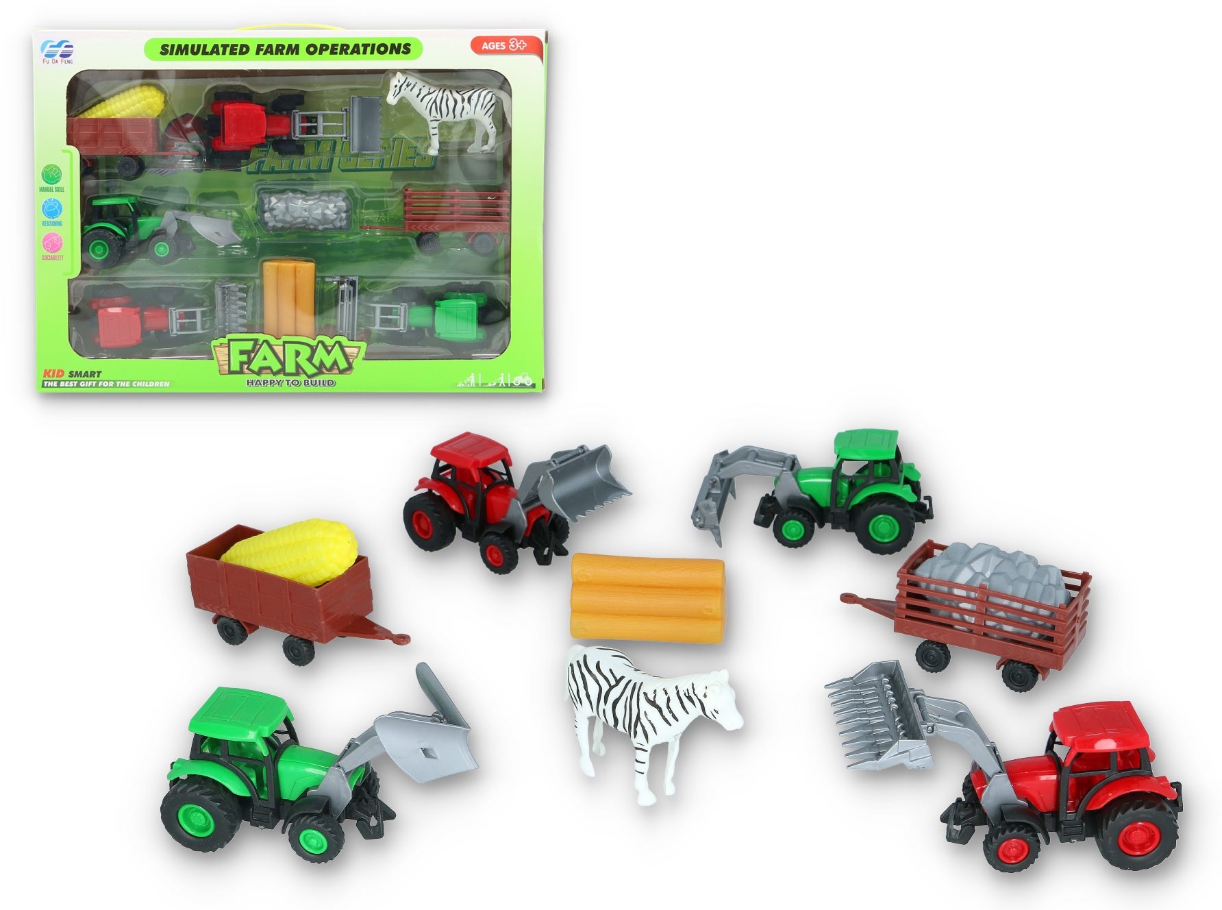 

Zestaw farmerski 4 traktory i Krowa farma