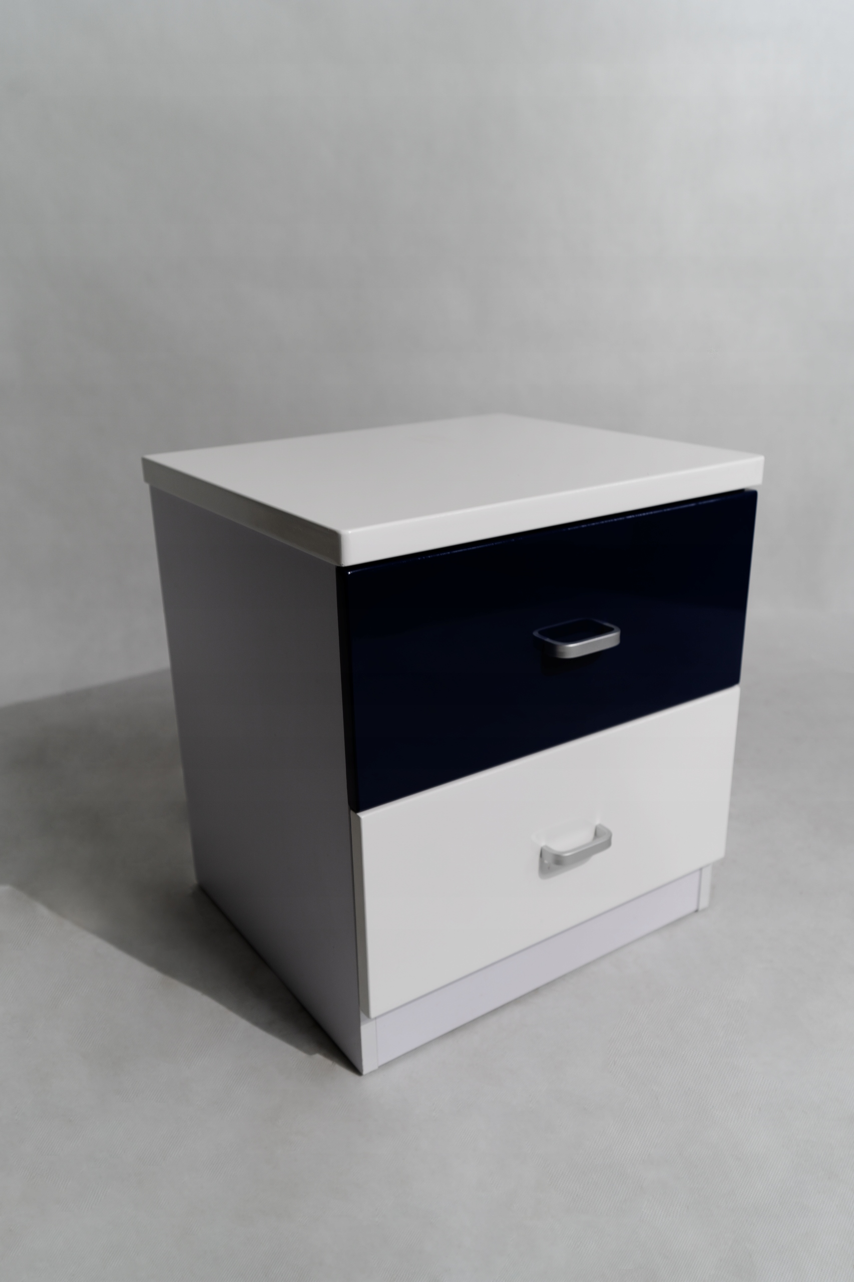 Szafka nocna granat/biały POŁYSK