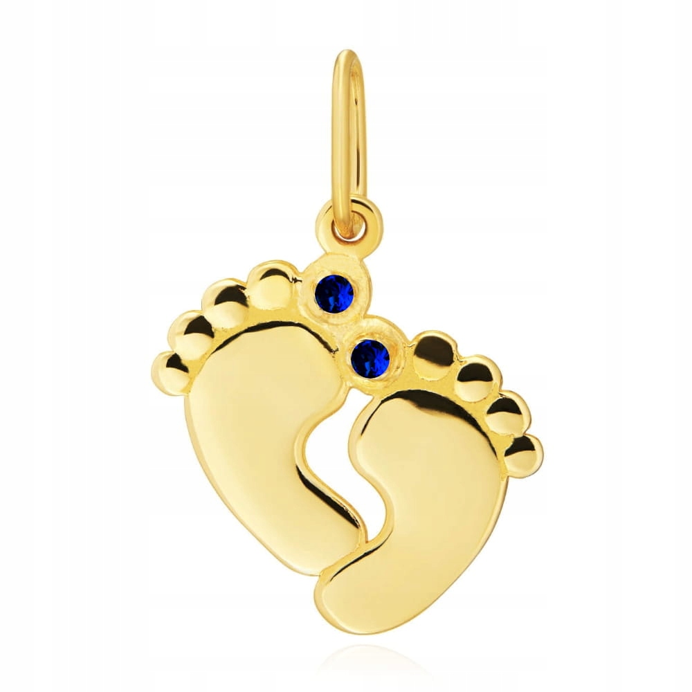 Zlatý přívěsek 585 cm s modrými zirkony, módní dárek pro maminku