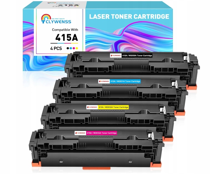 Tonerové kazety Clywenss 415X kompatibilní se sadou 4 kusů Hp