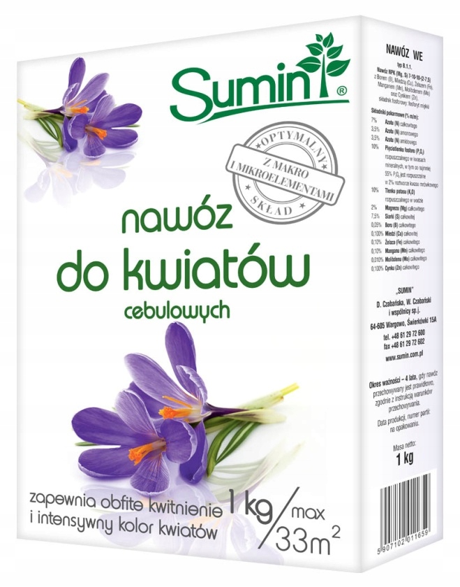 

Nawóz do kwiatów cebulowych 1kg Sumin