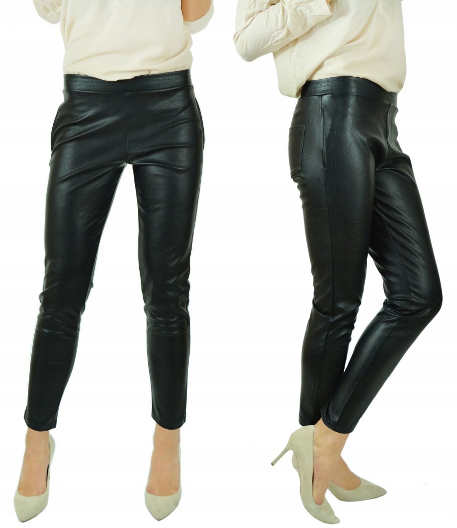CALZEDONIA черные кожаные кожаные брюки S