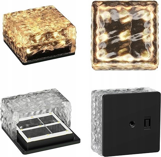 Solární Lampa Nájezdová Zahradní Led kostka ledu 10x10 Venkovní 4 kusy