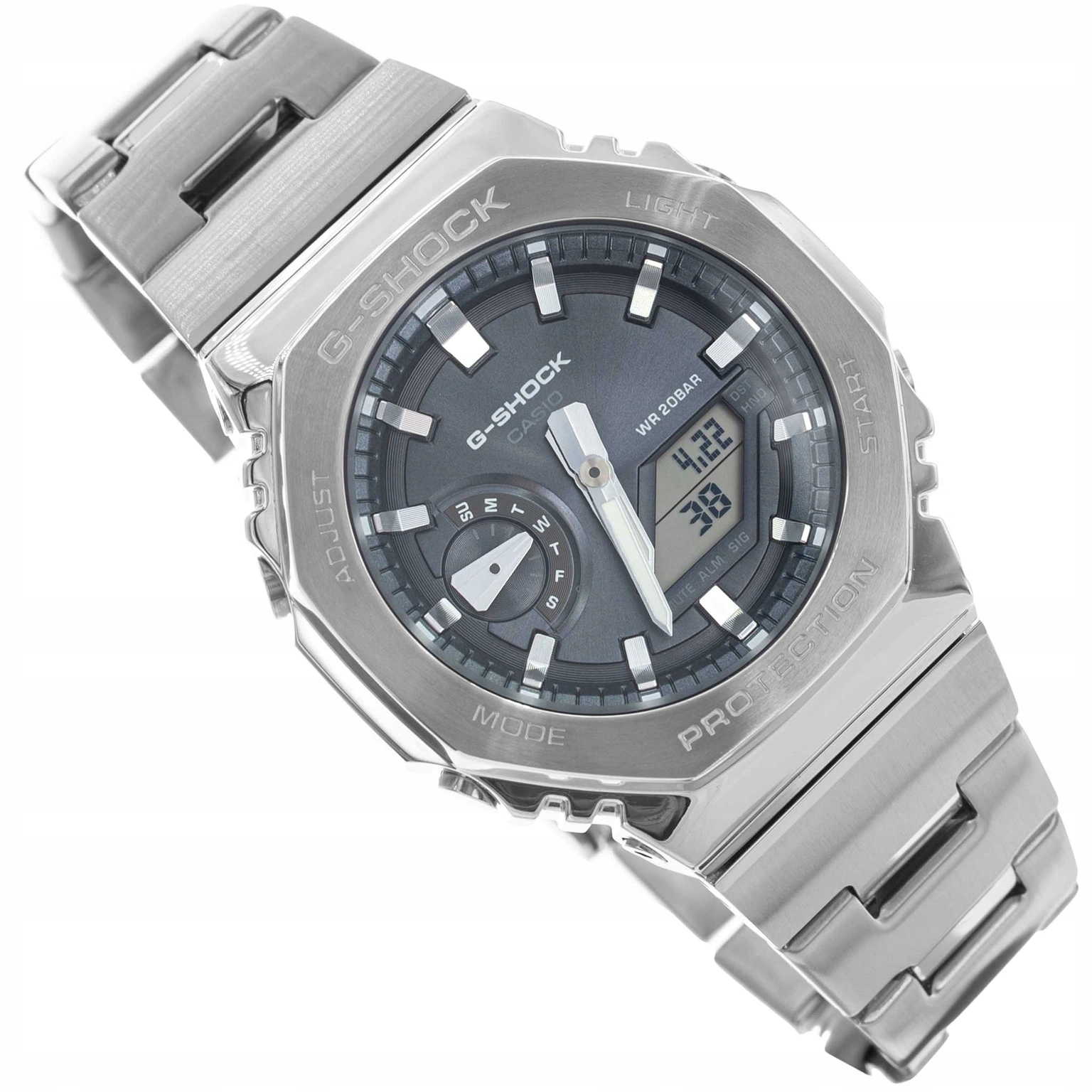 Pánské Hodinky Casio G-shock GM-2110D-8AER G-shock Stříbrné Na Náramku