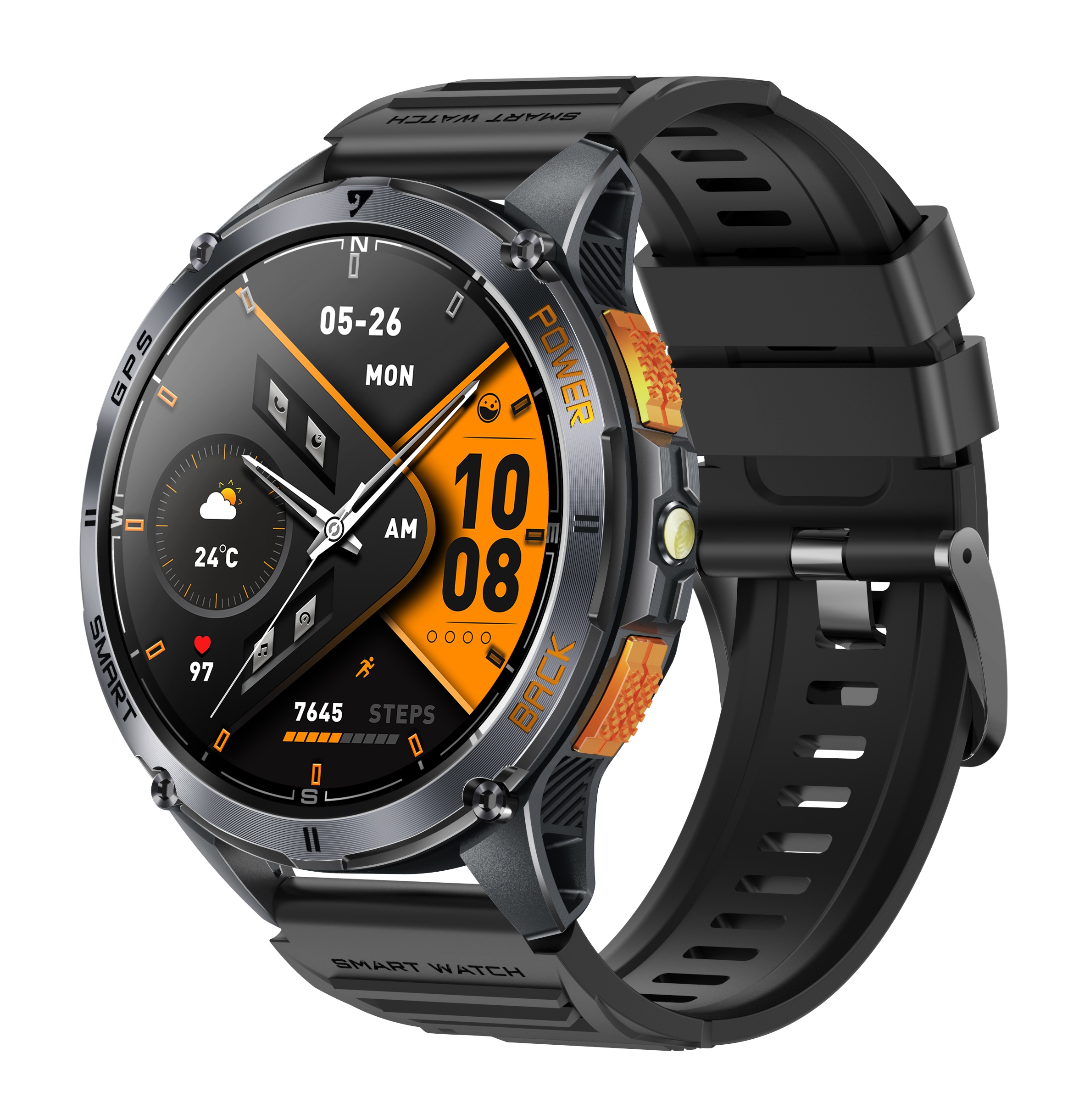 Inteligentné hodinky Orb Black 466x466 Gps Rozhovor Kompas Kroki Puls Menu Pl Čierna