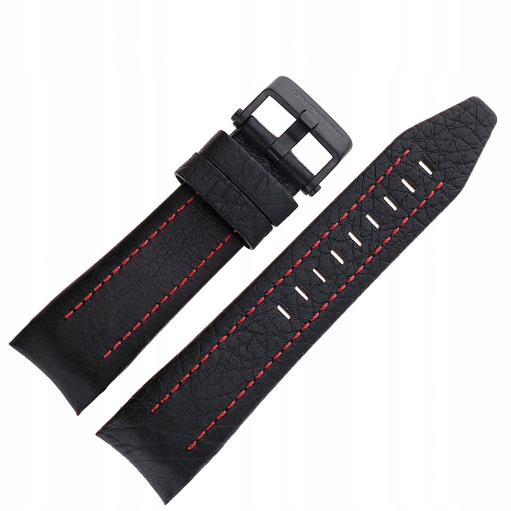 Pásek Lunokhod Kůže (4208) černý s červenou p. černou kl.