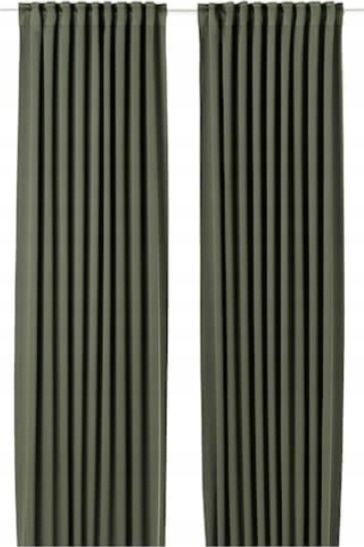 Ikea Majgull zatemňovacie záclony 145x300 tmavozelené