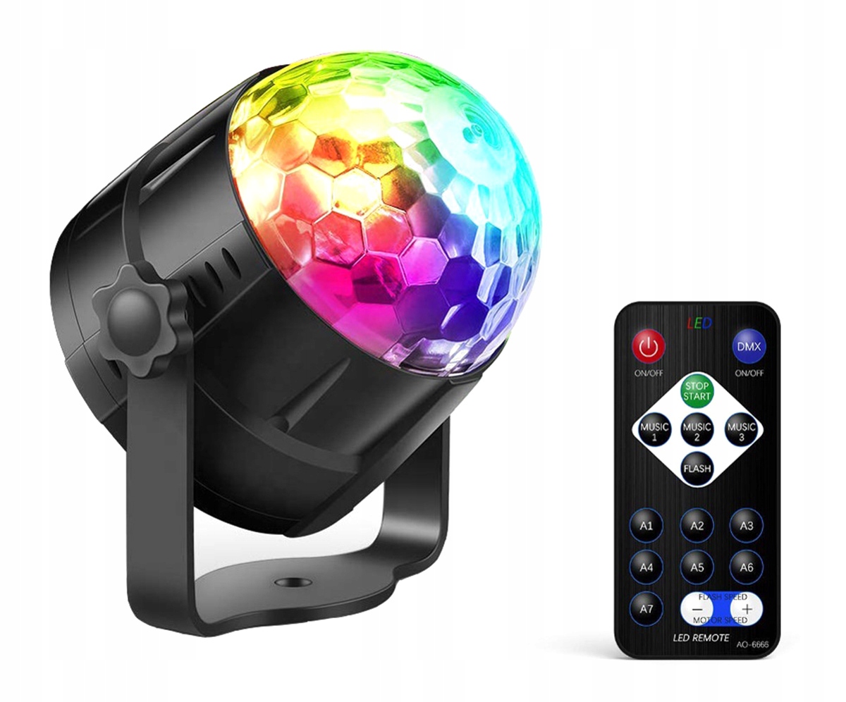 

ZS48 Kula Disco Led Rgb Reflektor Dyskoteka Pilot