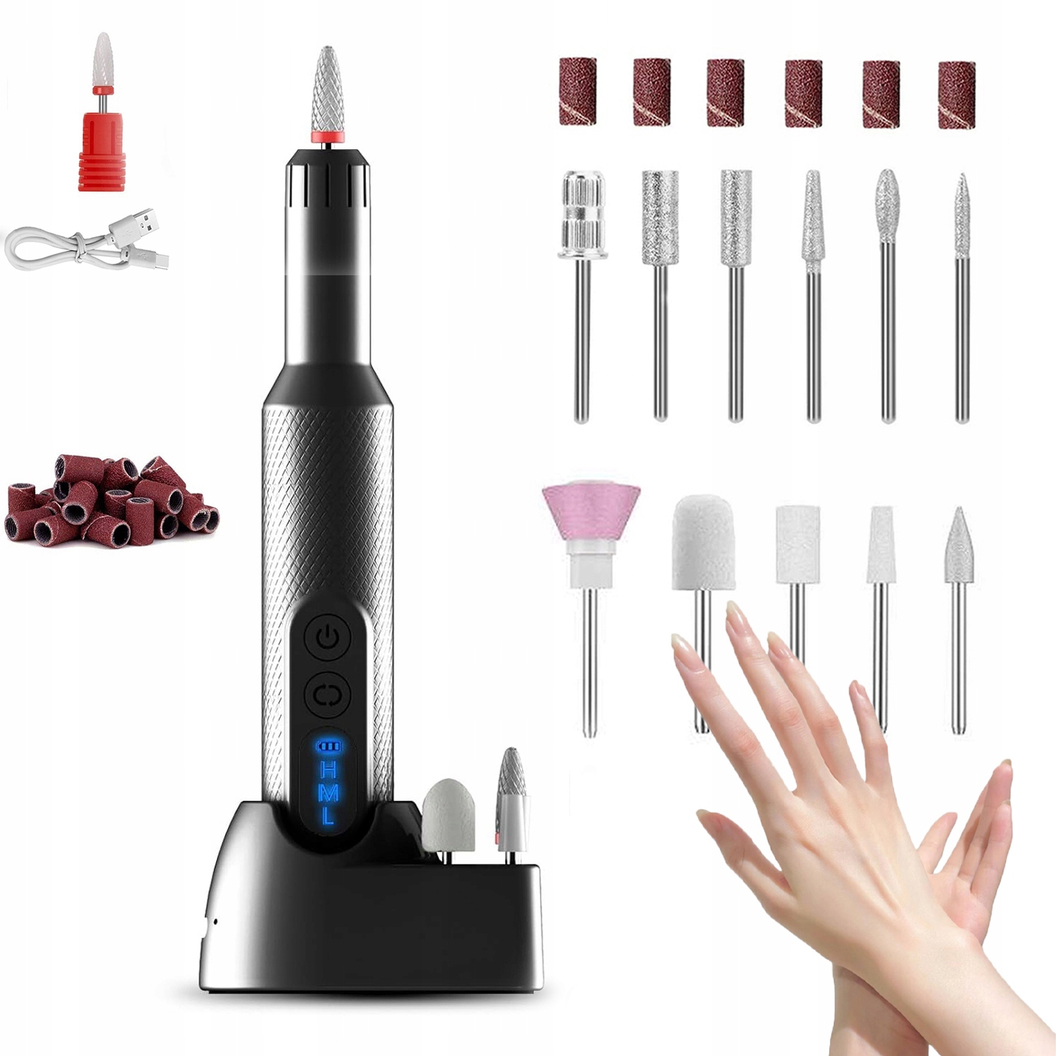 Bezdrátová Frézka Na Nehty Profesionální Leštička Pedikúra Silná