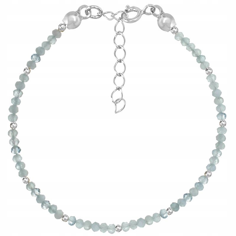 Stříbrný akvamarínový náramek