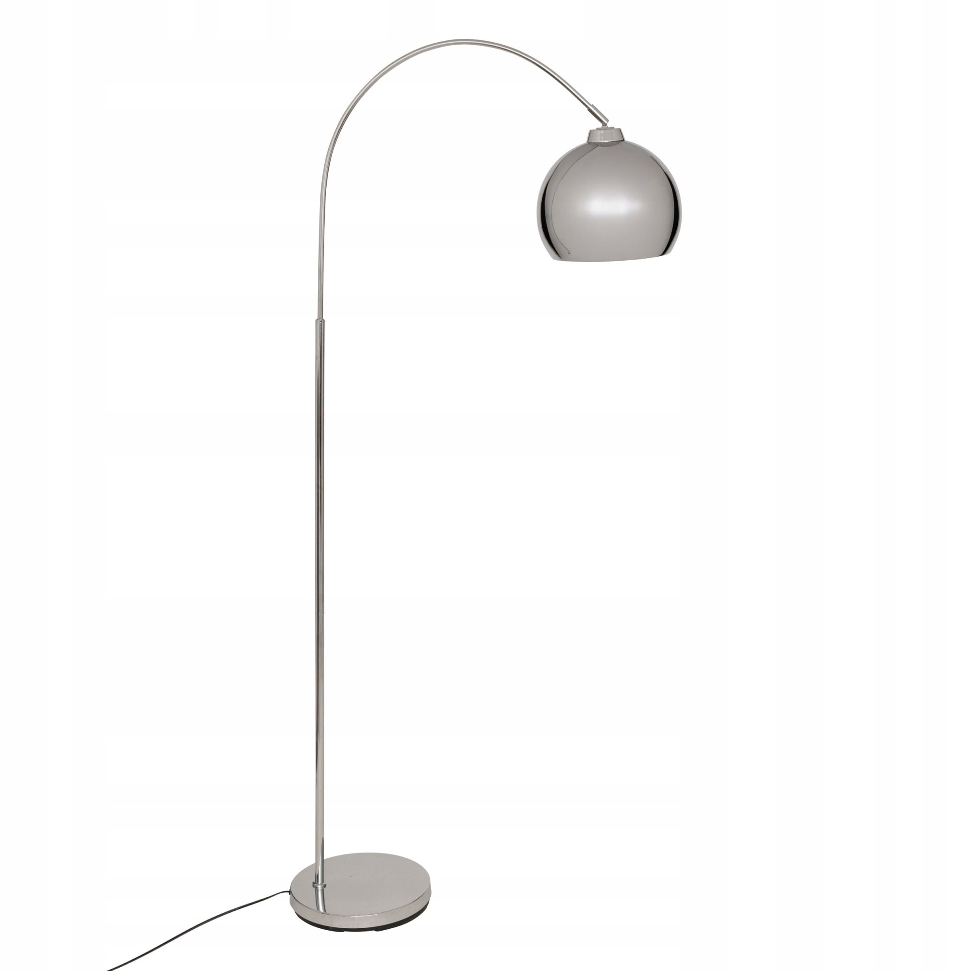 Stojacia lampa oblúková Floris, kovová, strieborná, 177 cm