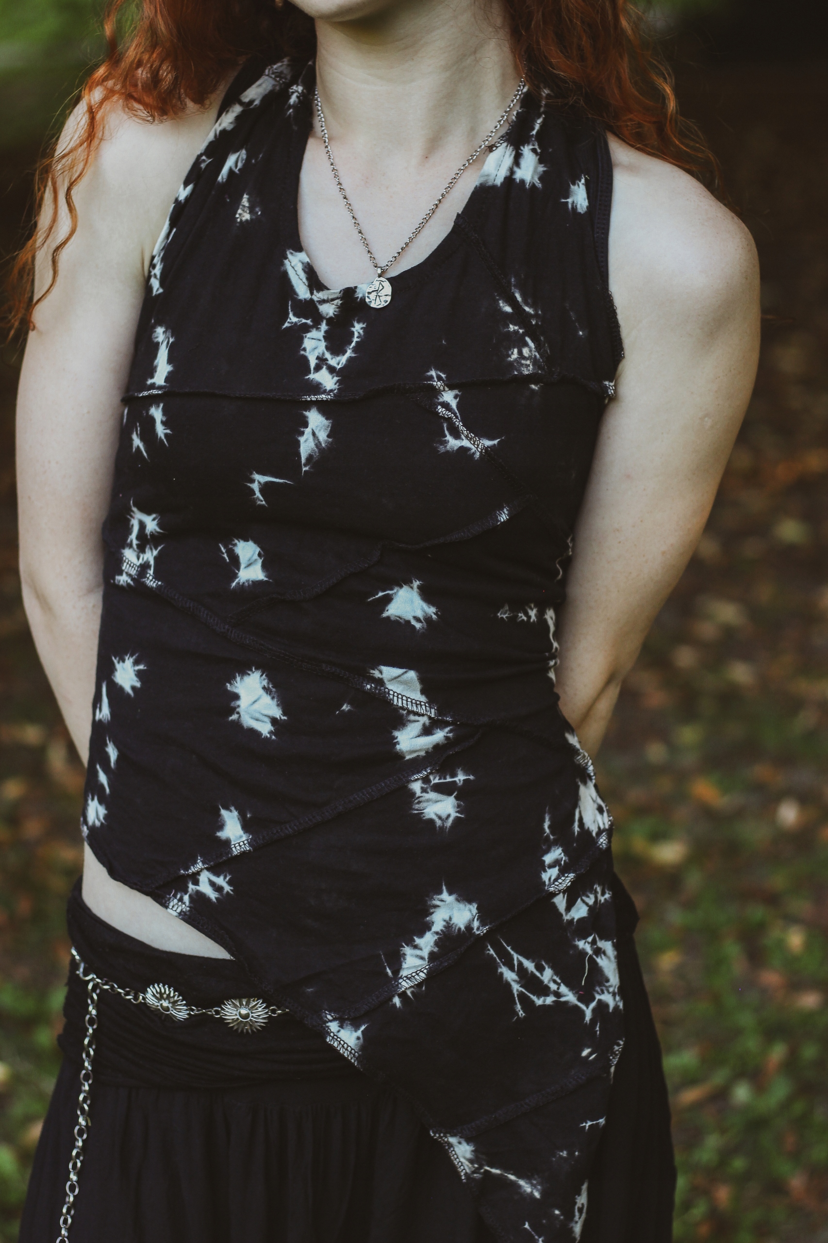 Psychedelická Top halenka s vázáním a efektem Tie-dye, alternativní