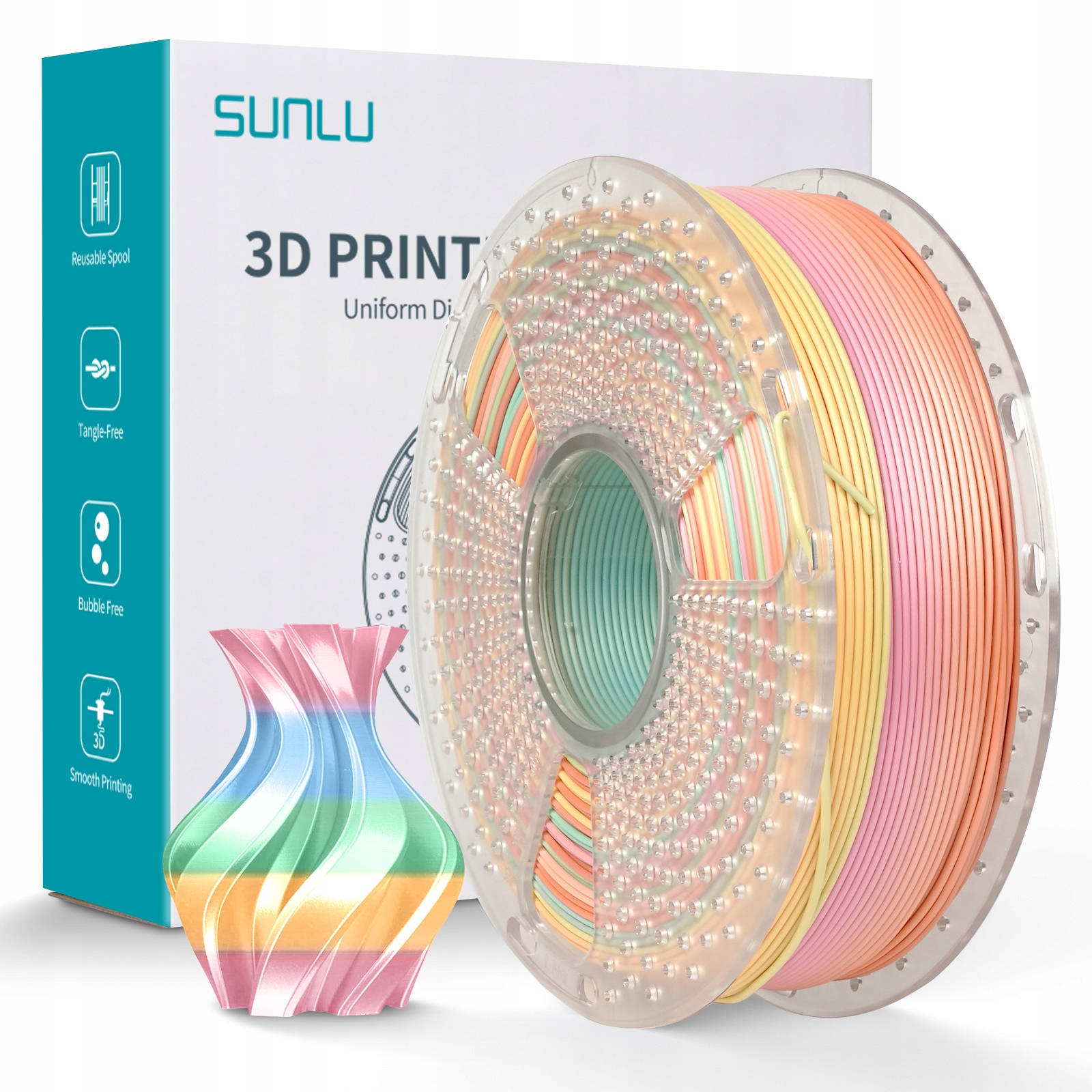 Sunlu PLA+ Silk Rainbow 05 Tęcza 05 1kg