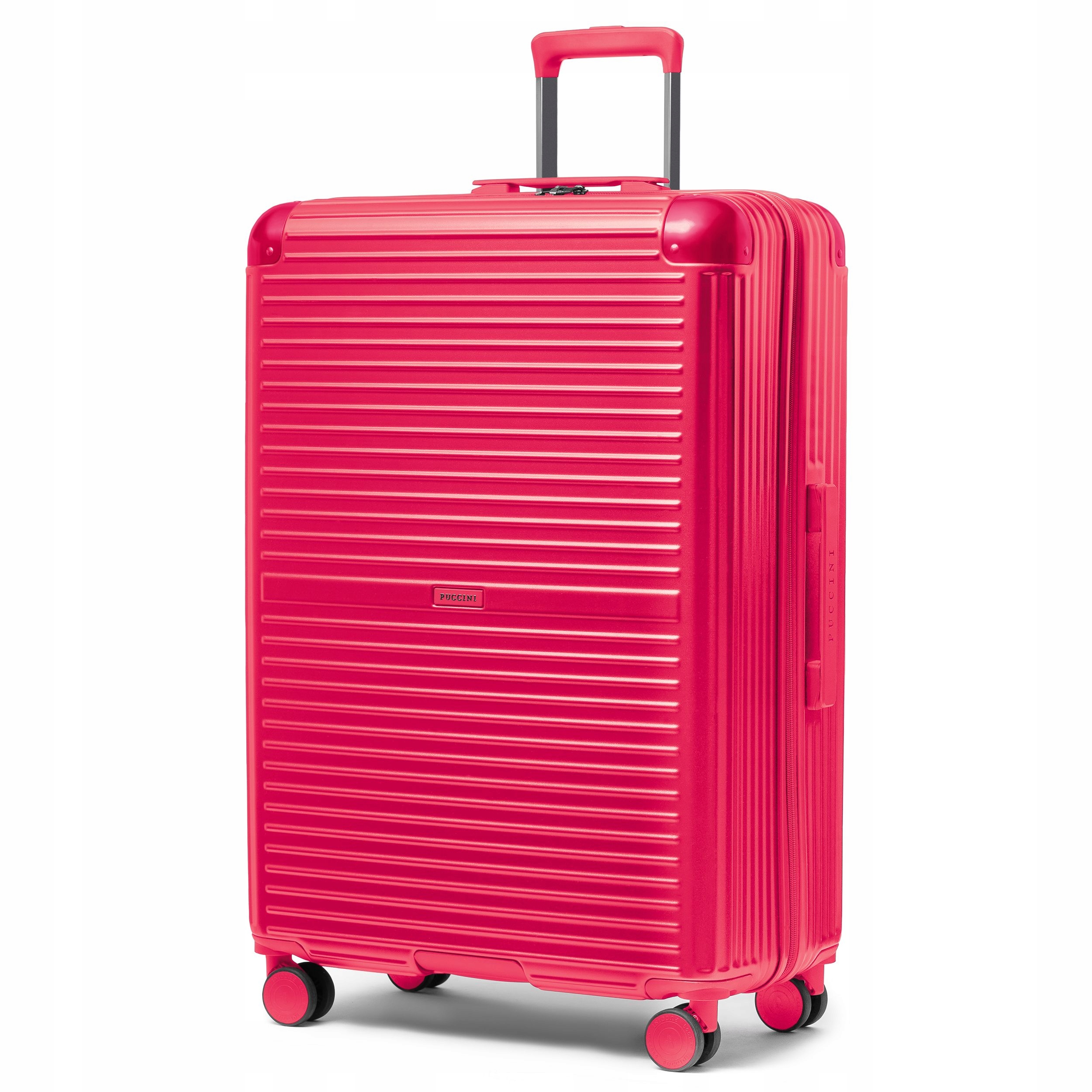 Walizka Duża Podróżna Twarda Aluminiowe Narożniki Czerwona Puccini PC034A-3
