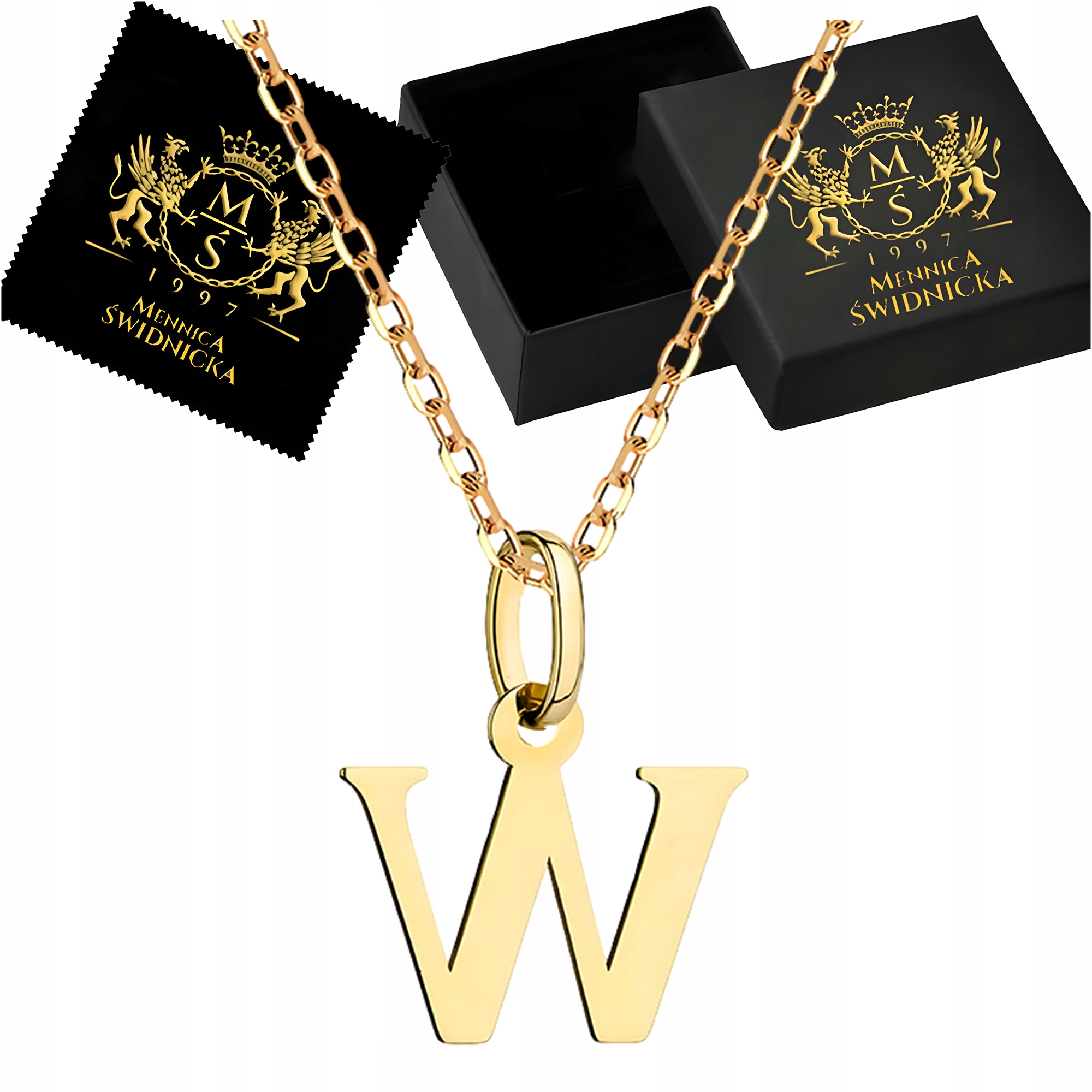 Zlatý náhrdelník Písmeno s přívěskem a Řetízek Ankr Zlato 585 Gravírování