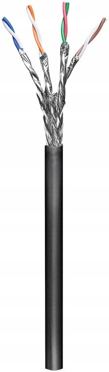 Goobay 77624 Cat 6 vonkajší sieťový kábel, S/ftp (PiMF), čierny, 100 m.