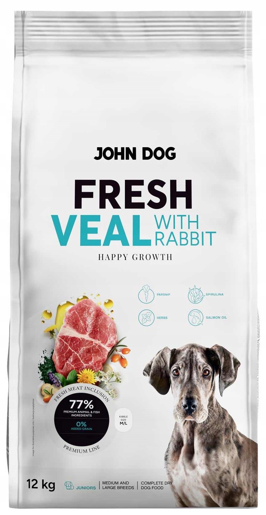 JohnDog Fresh Junior Cielęcina Królik 12kg