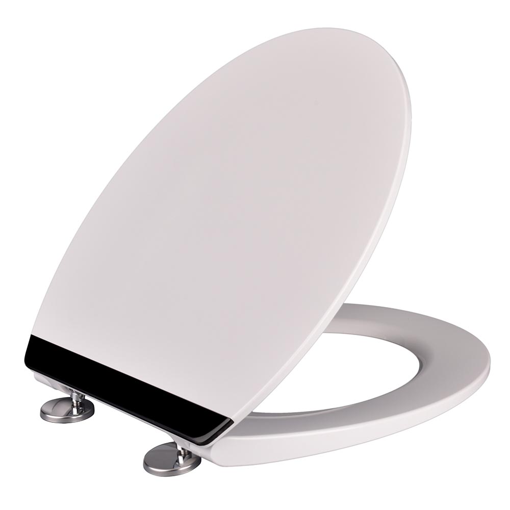 Wc Sedátko S Pomalým Sklápěním Černé Zdobení Odolný Duroplast Pevné