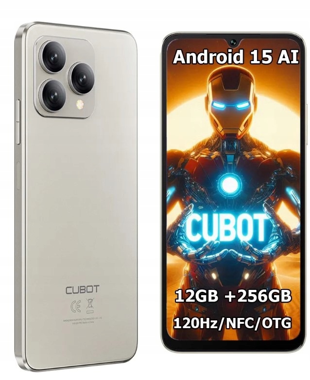 Smartfon Cubot A40 6,88" 12/256GB Dual Sim Nfc Android 15 Etui Folia
