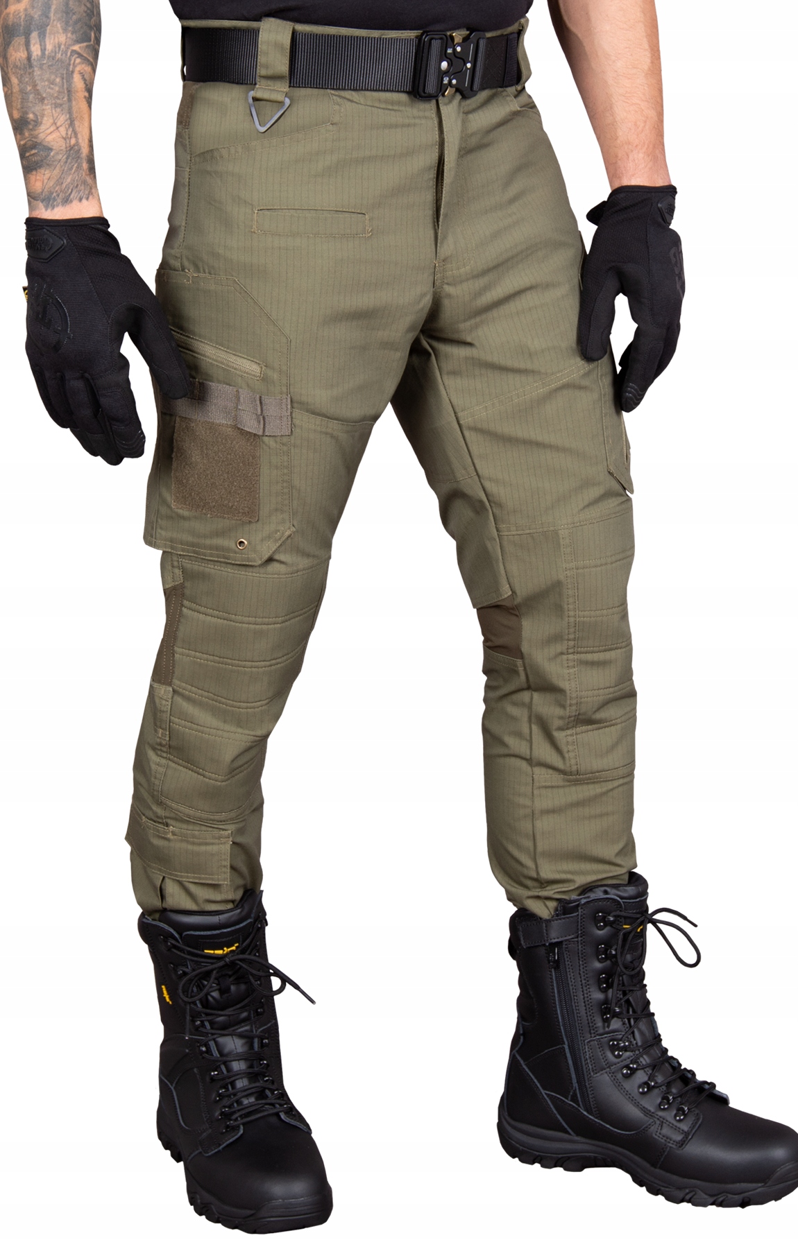 SPODNIE MOTOCYKLOWE MILITARNE MĘSKIE ODPORNE NA ROZDARCIA BOJÓWKI M