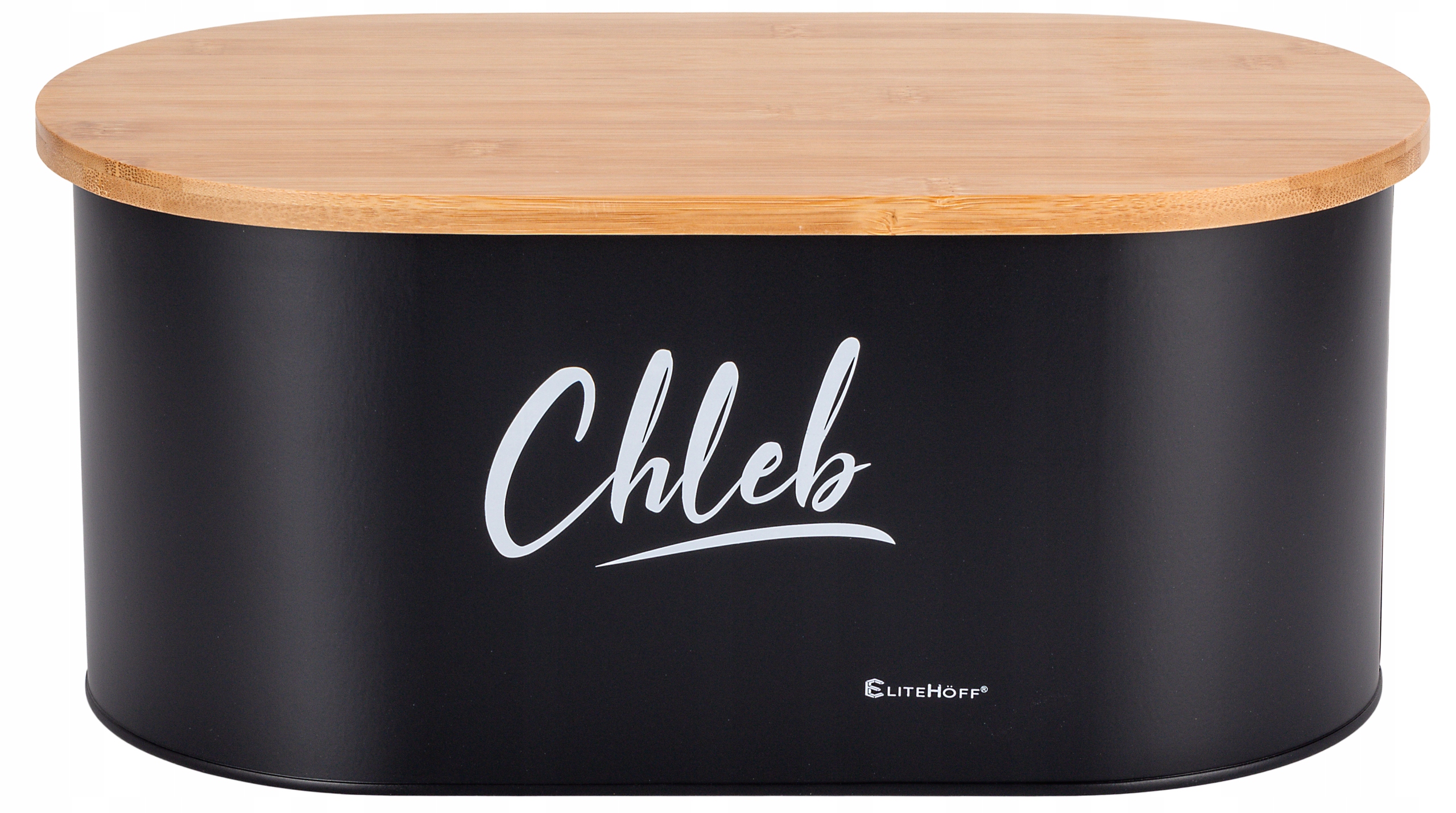 STALOWY CHLEBAK Z POKRYWKĄ BAMBUSOWĄ DESKĄ POJEMNIK NA CHLEB BUŁKI PIECZYWO Linia Cook Line