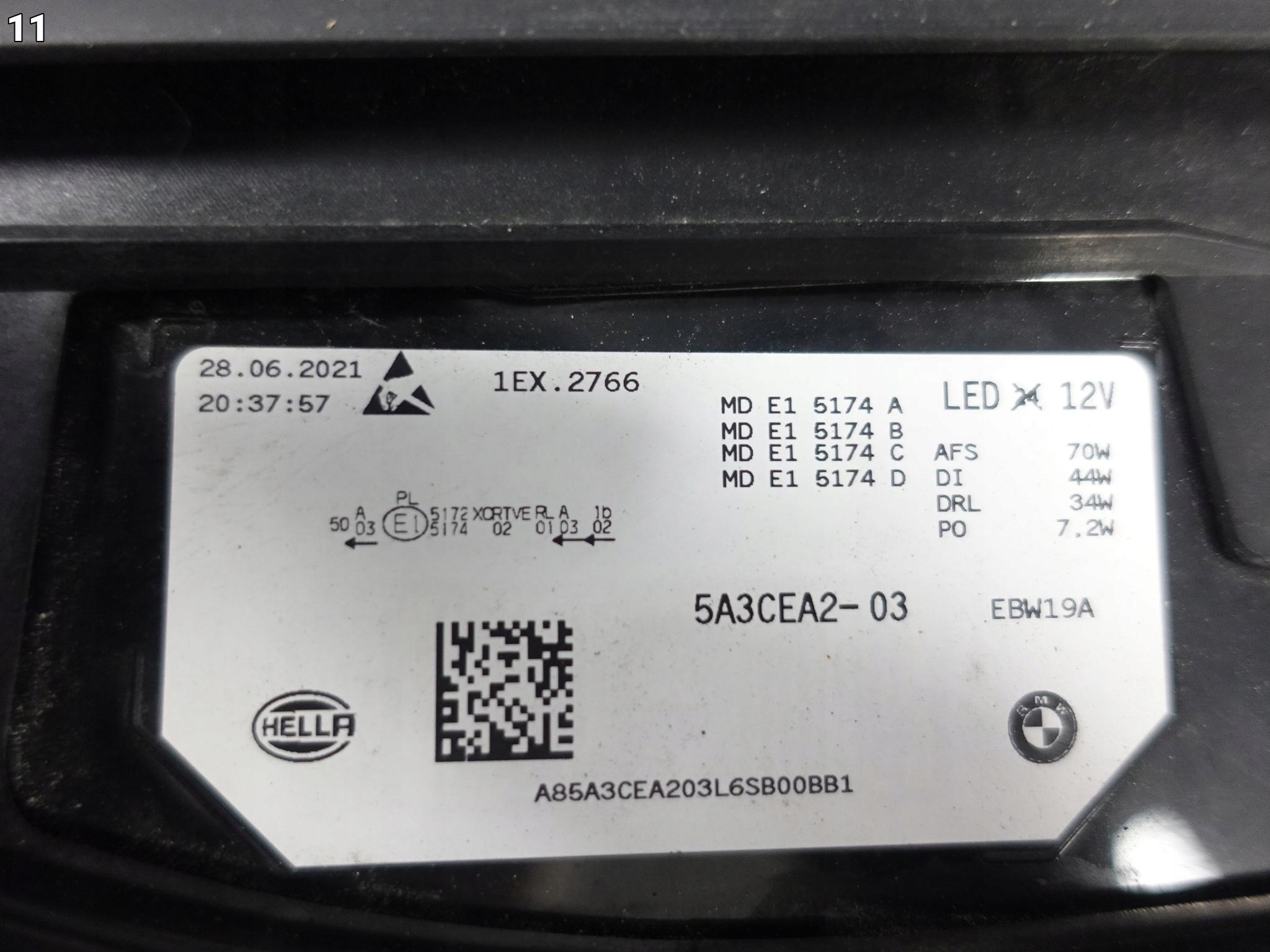 BMW iX I20 M60 21-25 light LASER right front EUROPA + MODULY