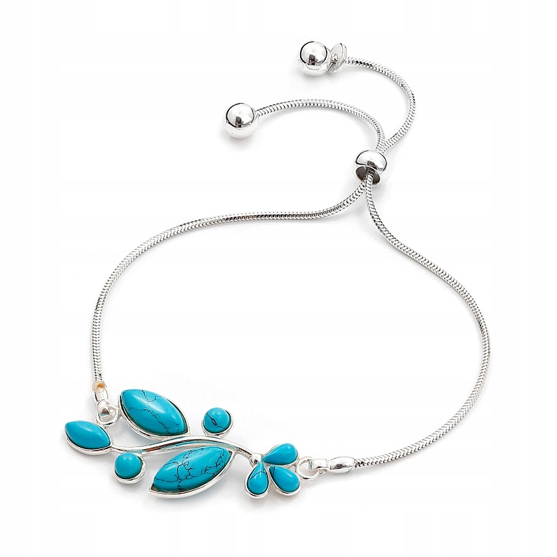 Stříbrný Náramek S Tyrkysem Větvička