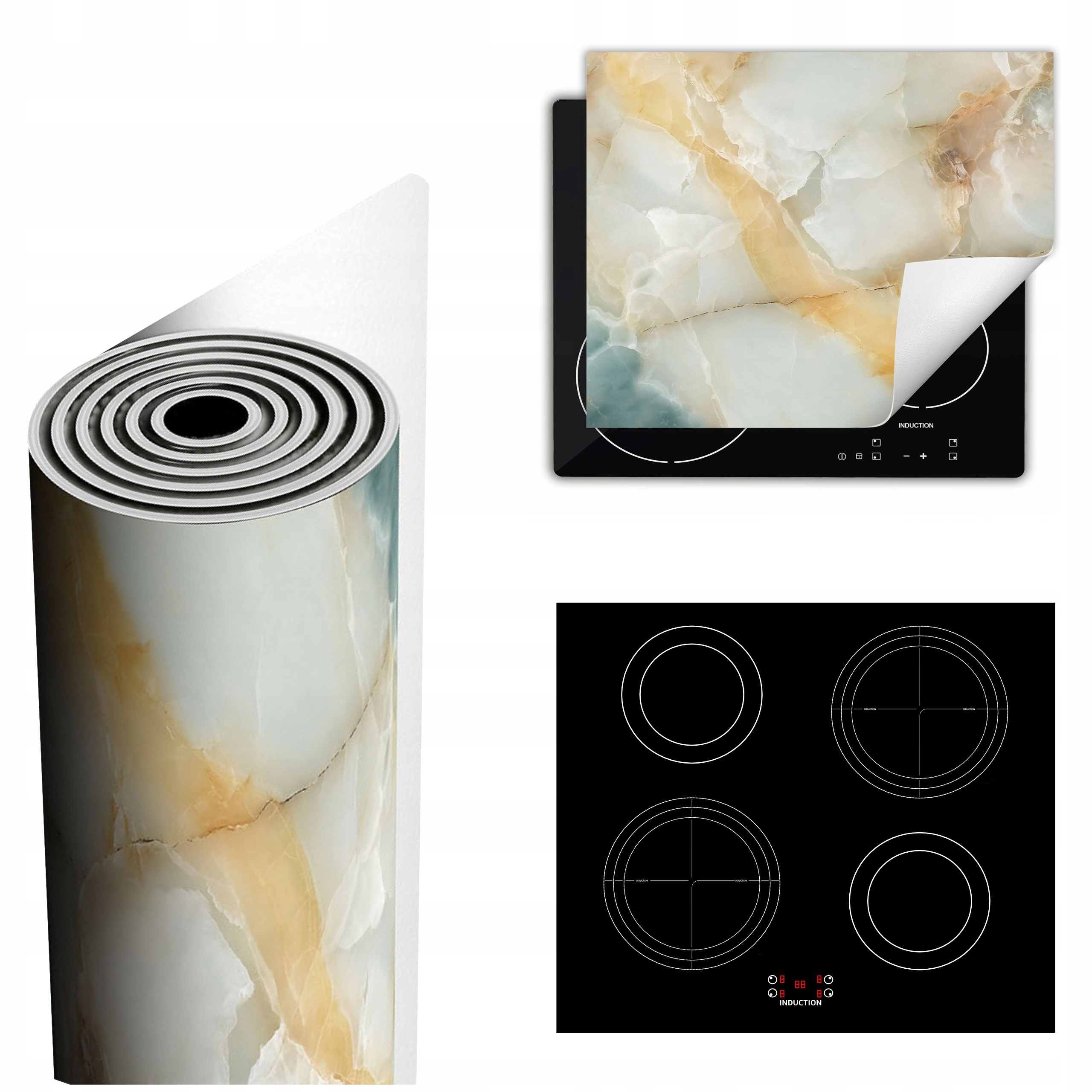 Ochranná Podložka Na Sporák Má Více Místa 60x52 mramor šedá