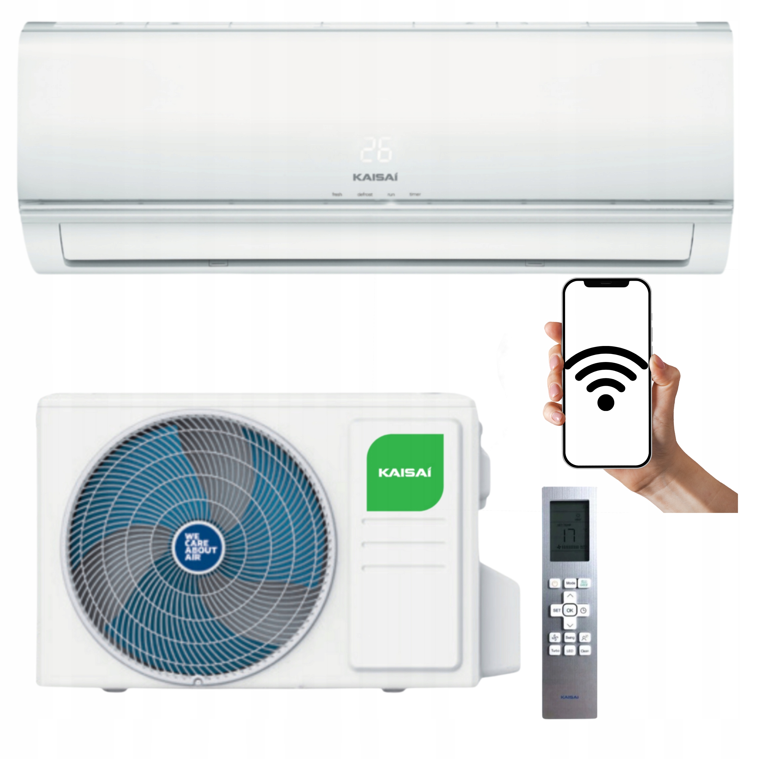 Nástěnný klimatizátor Kaisai Eco 2,6 kW Wifi Domácí Topení Klimatizace