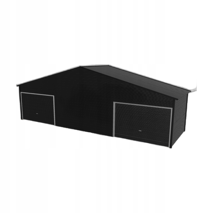 Plechová garáž 10x3 m dvoupolohová, dvoupolohová, černá