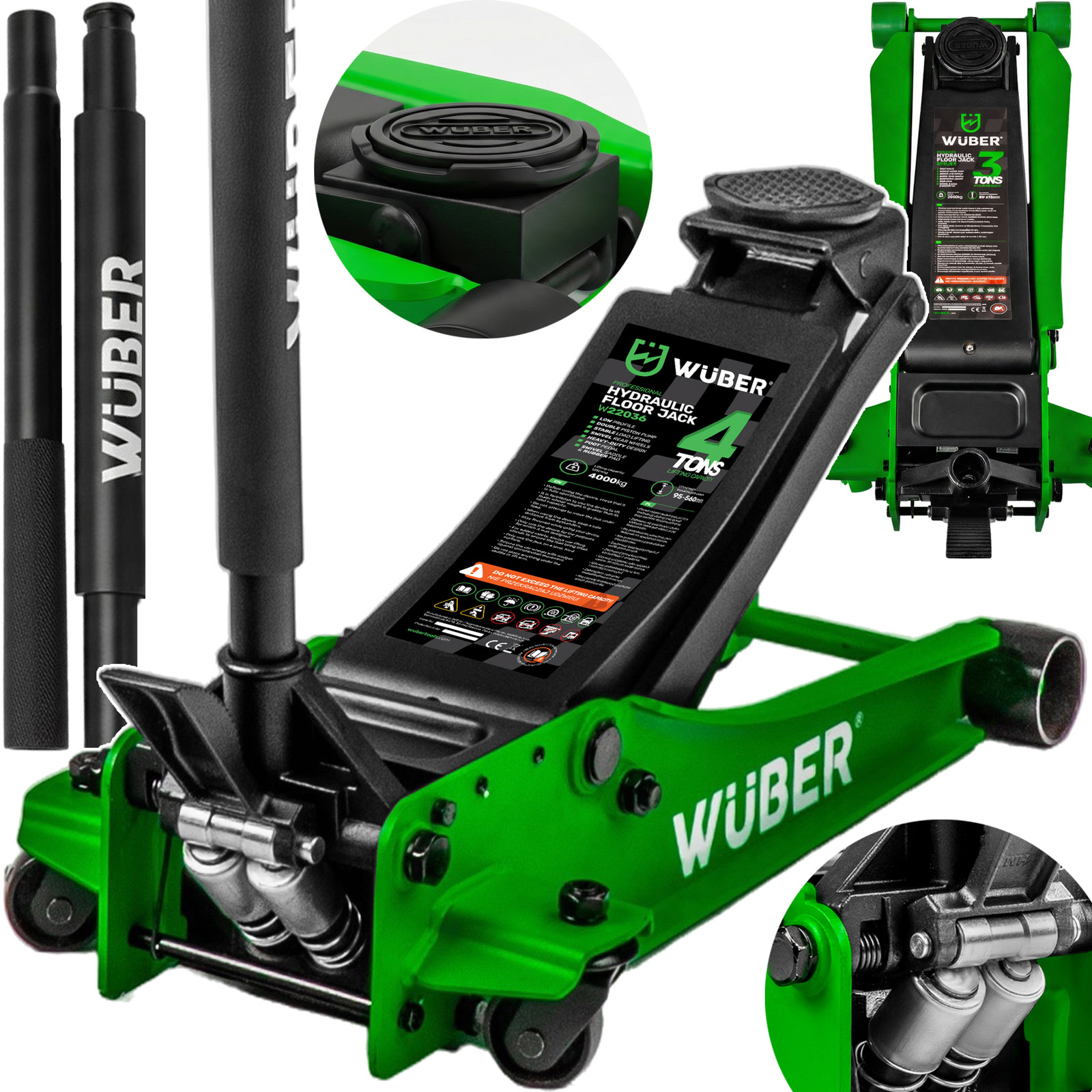 Nízkoprofilový Hydraulický Zvedák Na Hever , Dvojpístový, Žába, 4T 95-560