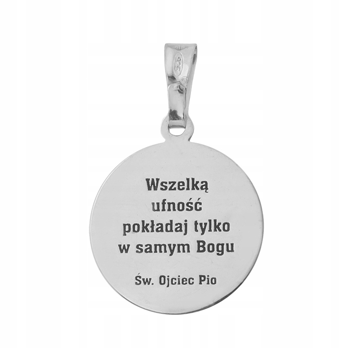 Medalik srebrny pr. 925 Święty Ojciec Pio Piękny Wisiorek Dewocjonalia Marka inny