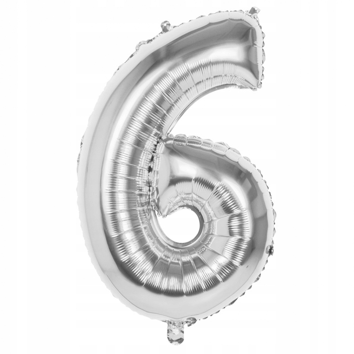 

Balon Foliowy "Numer 6" Srebrny 86 cm
