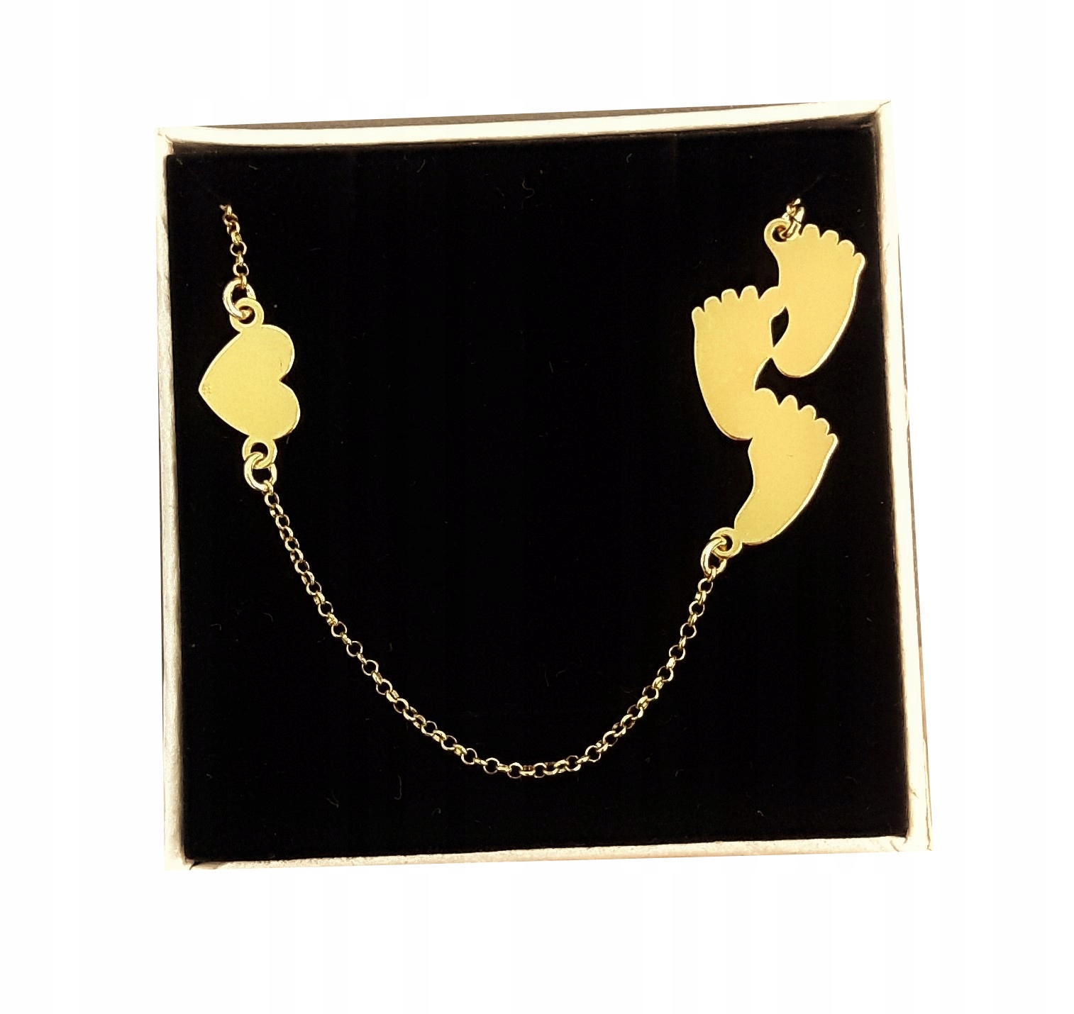 

Złoty naszyjnik 3 Trzy Stópki Grawer Srebro 70 cm