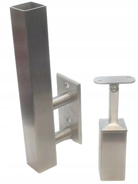 Kování 40X40 MM, Ploché Madlo, Aisi 304, Výbrus, Nerezová Základna Sloupku